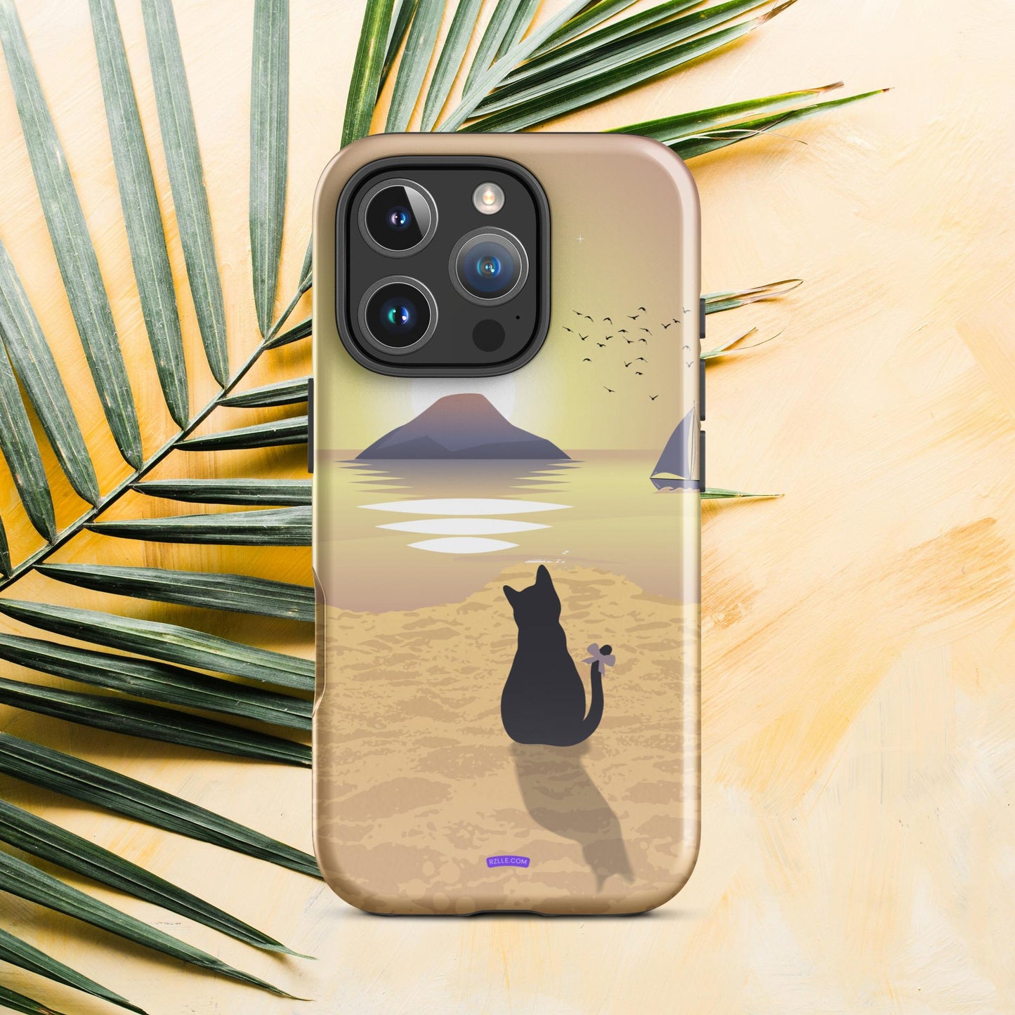 Cat & Sunset Tough Phone Case for iPhone® 15, iPhone 14, iPhone 13, iPhone 12, iPhone 11, Gift For iPhone Owners