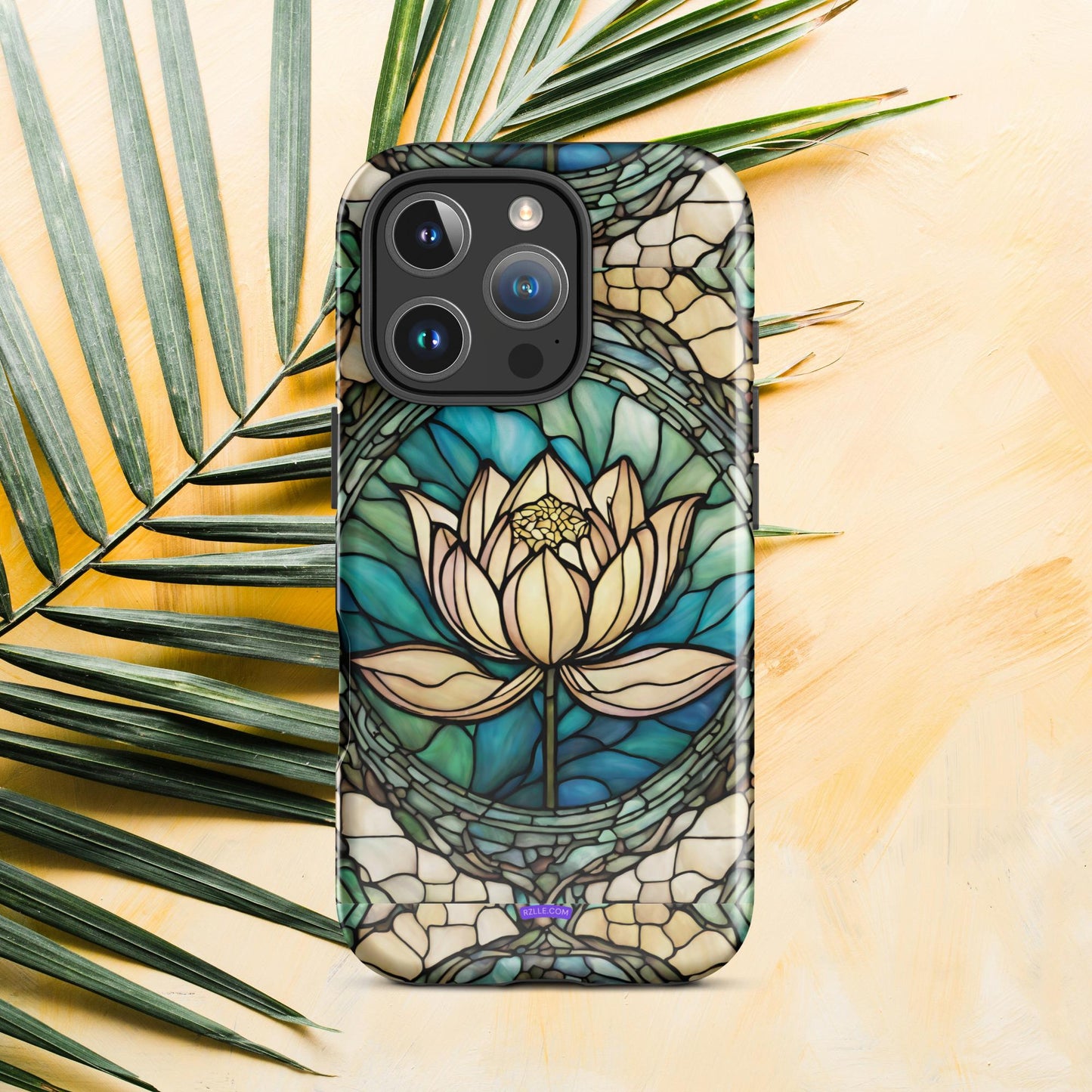 Lotus Stained Glass Tough Phone Case for iPhone® 15, iPhone 14, iPhone 13, iPhone 12, iPhone 11, Gift For iPhone Owners