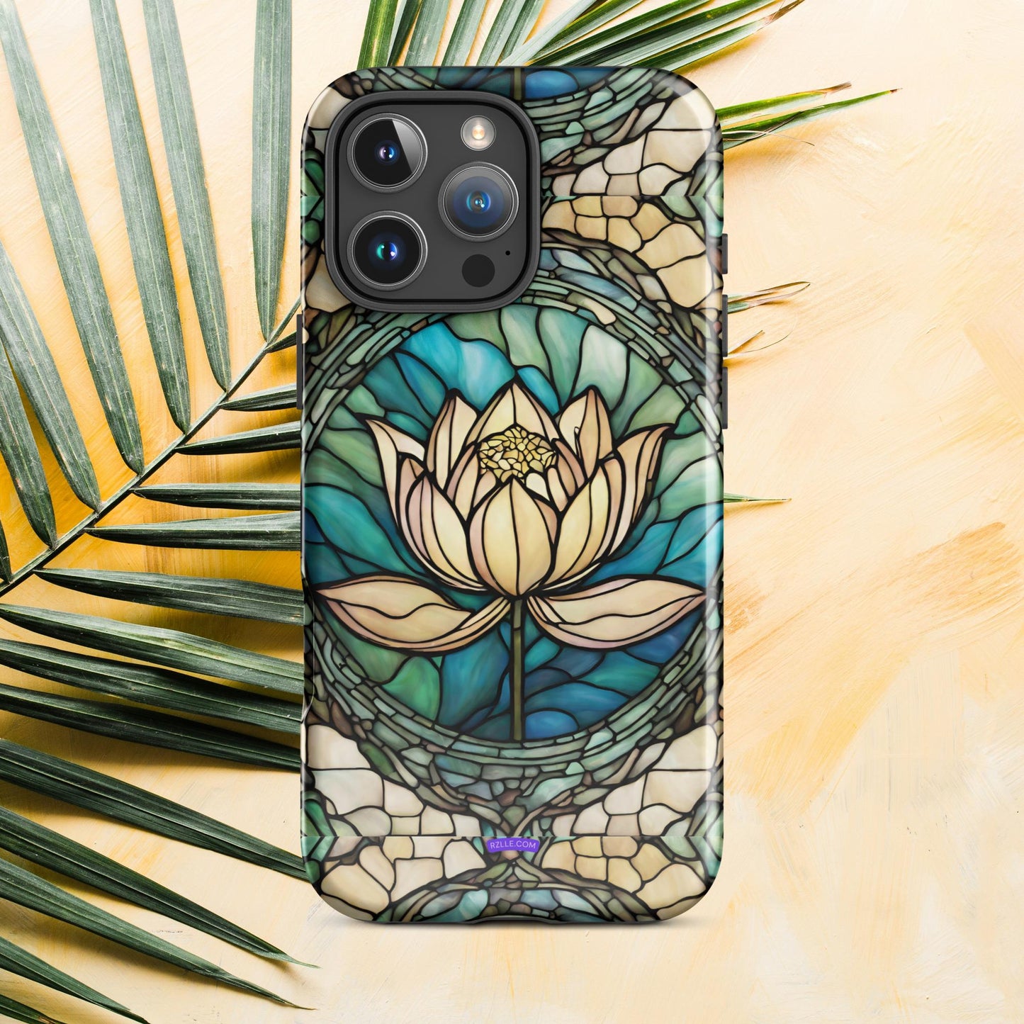 Lotus Stained Glass Tough Phone Case for iPhone® 15, iPhone 14, iPhone 13, iPhone 12, iPhone 11, Gift For iPhone Owners