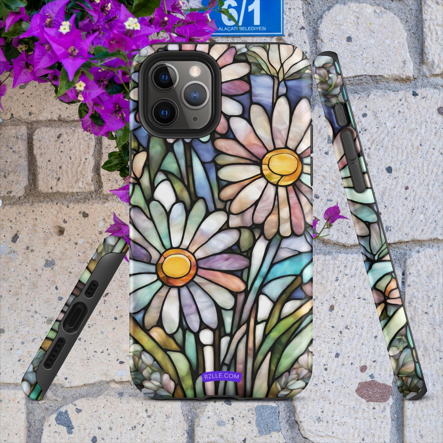 Daisy Flowers Stained Glass Tough Case for iPhone®