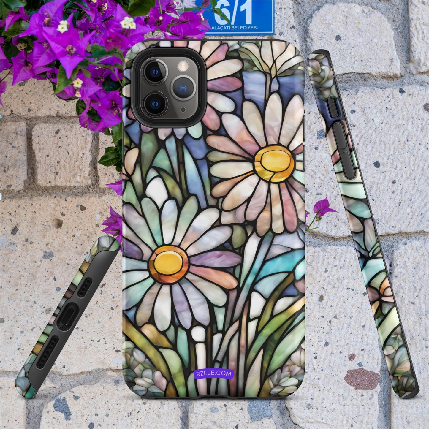 Daisy Flowers Stained Glass Tough Case for iPhone®