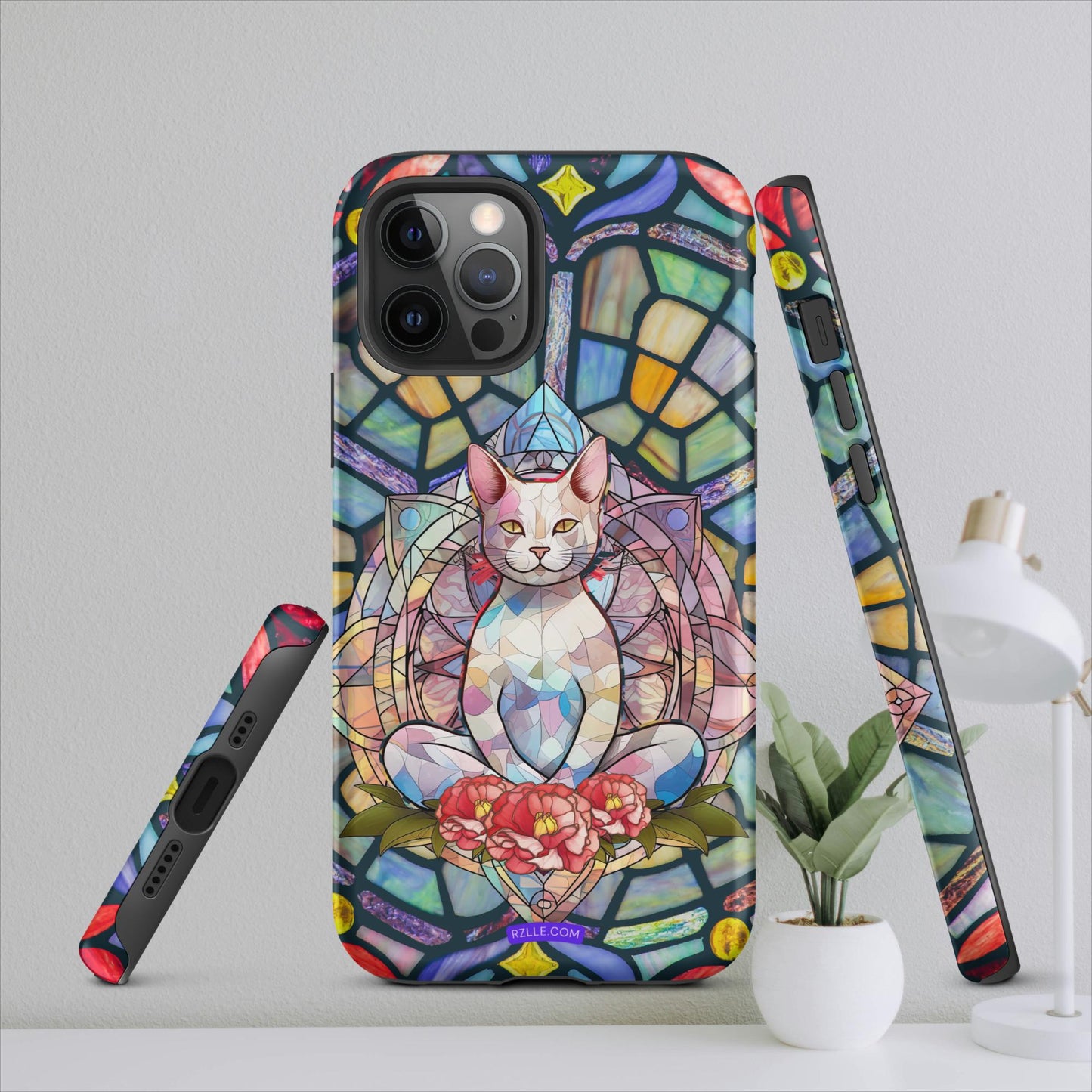 Stained Glass Zen Cat Tough Case for iPhone®