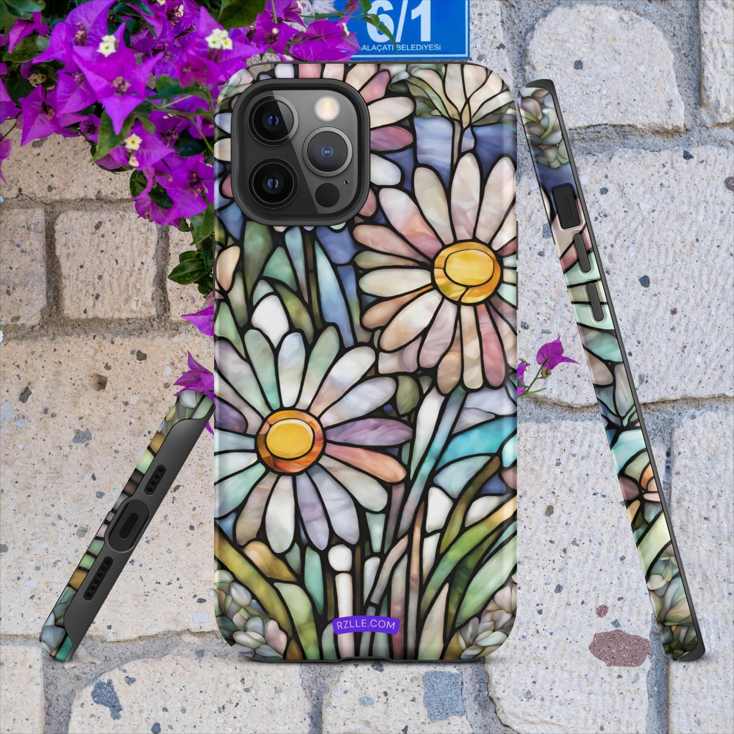 Daisy Flowers Stained Glass Tough Case for iPhone®