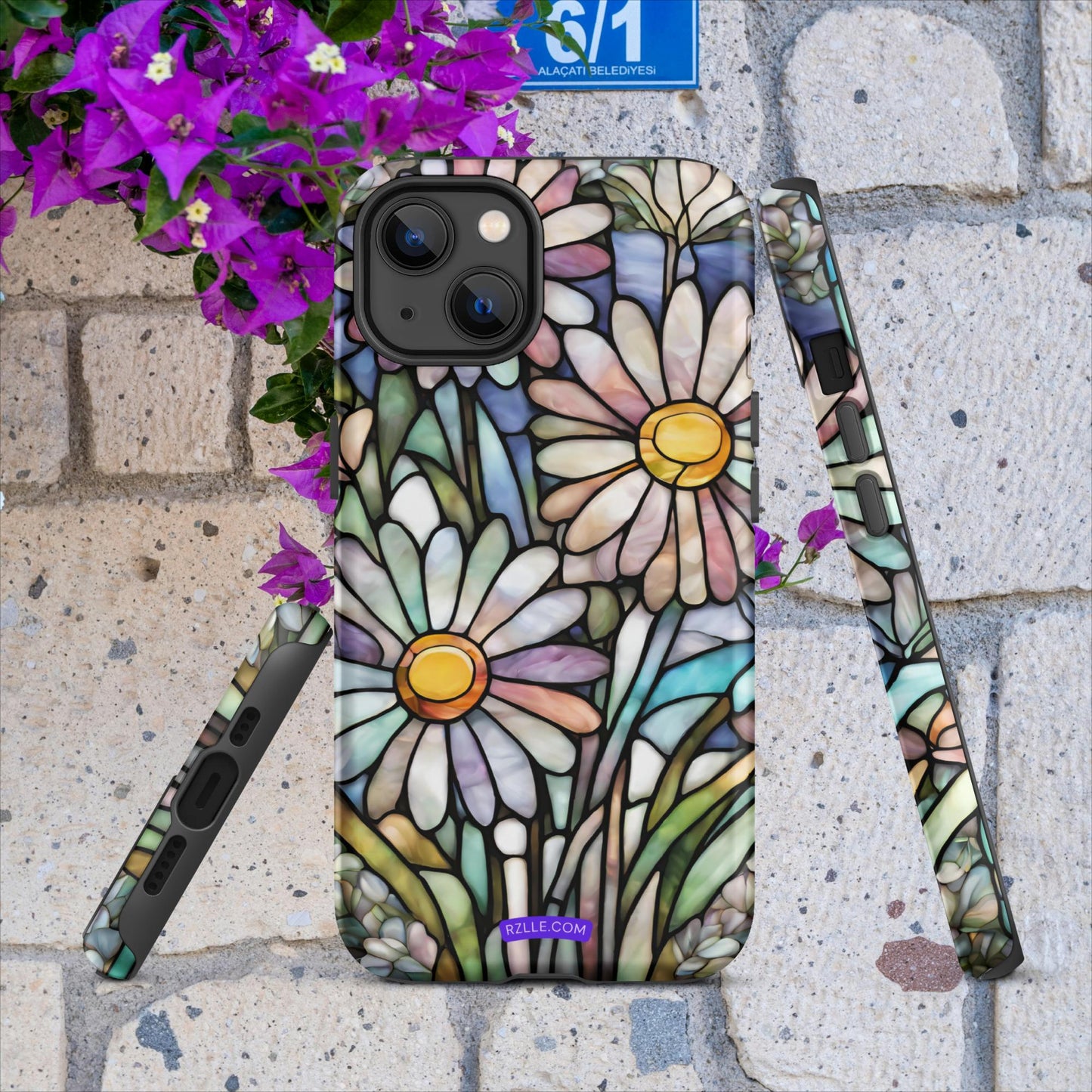 Daisy Flowers Stained Glass Tough Case for iPhone®