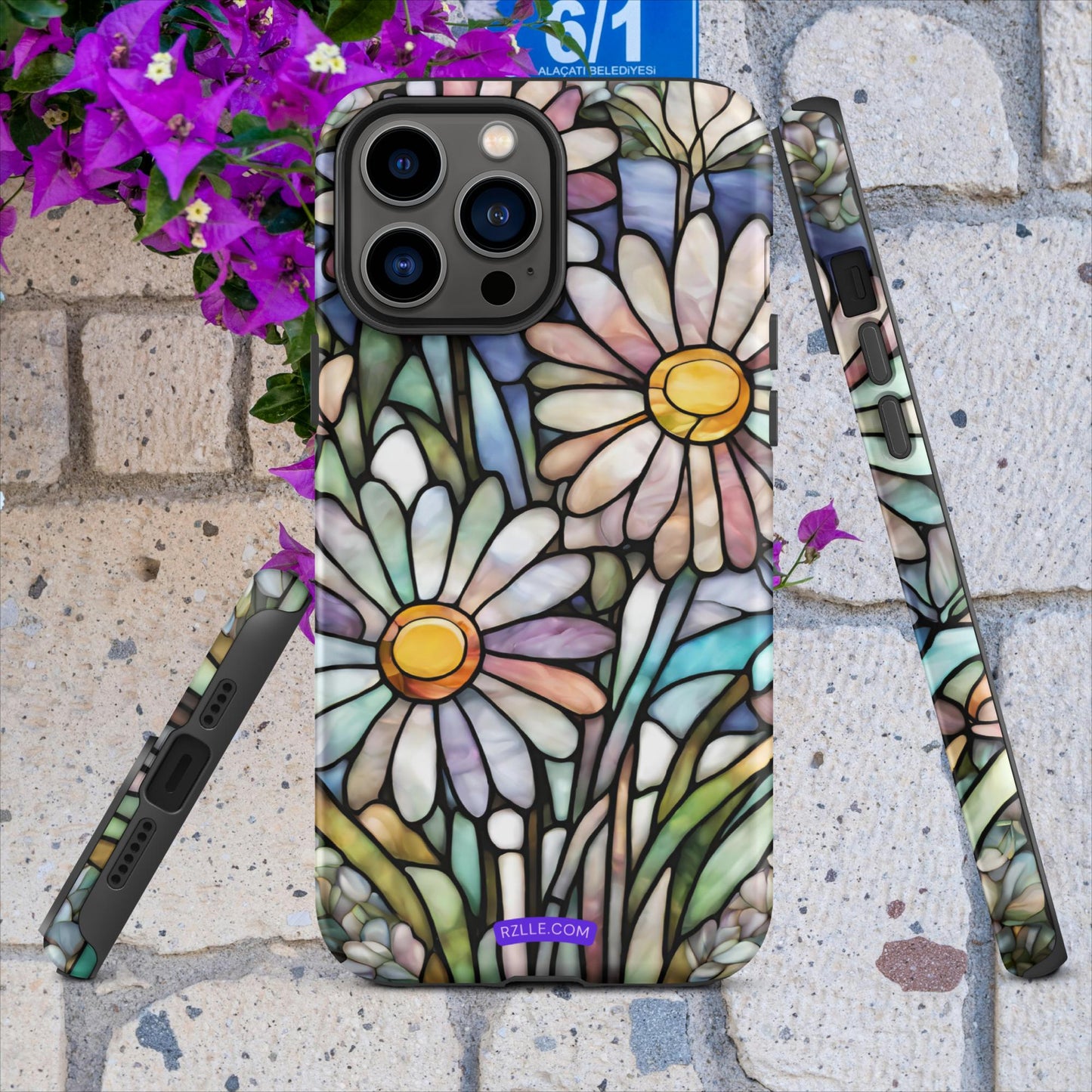 Daisy Flowers Stained Glass Tough Case for iPhone®