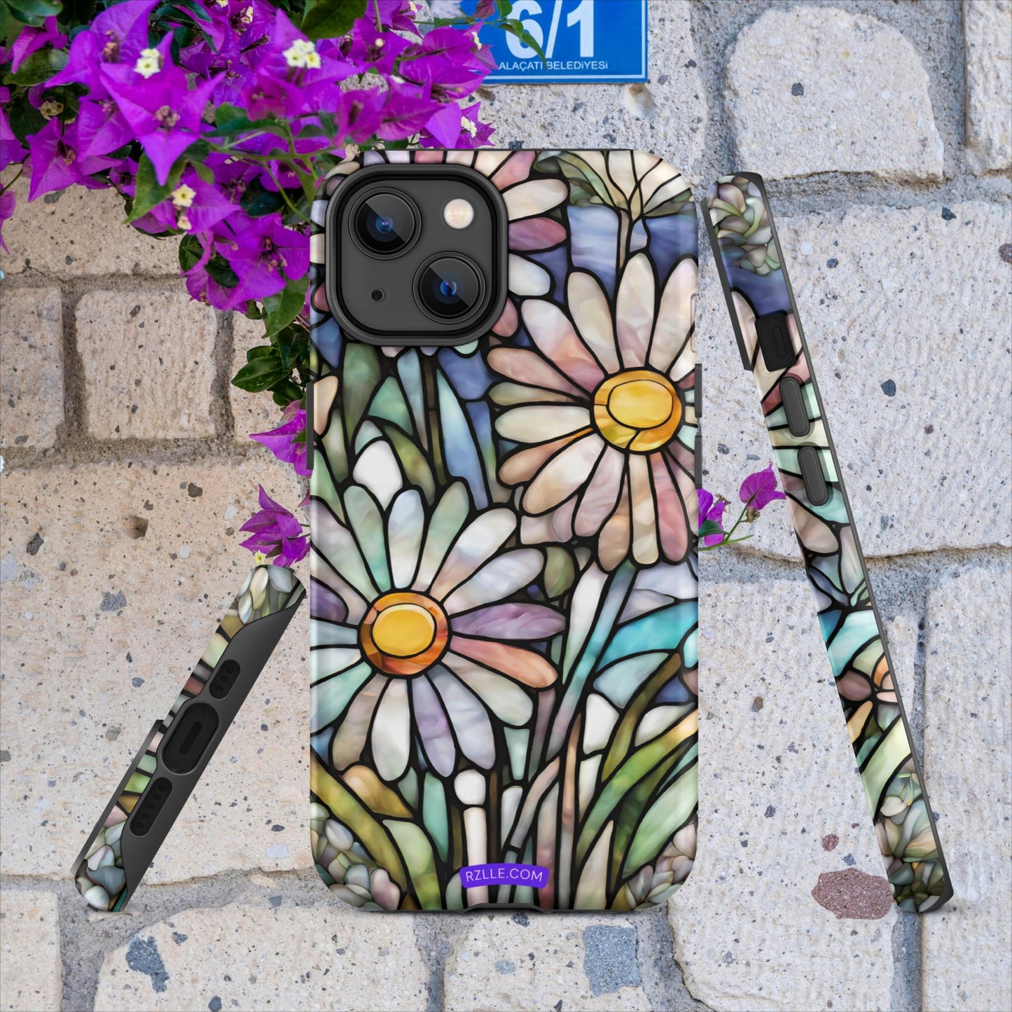 Daisy Flowers Stained Glass Tough Case for iPhone®