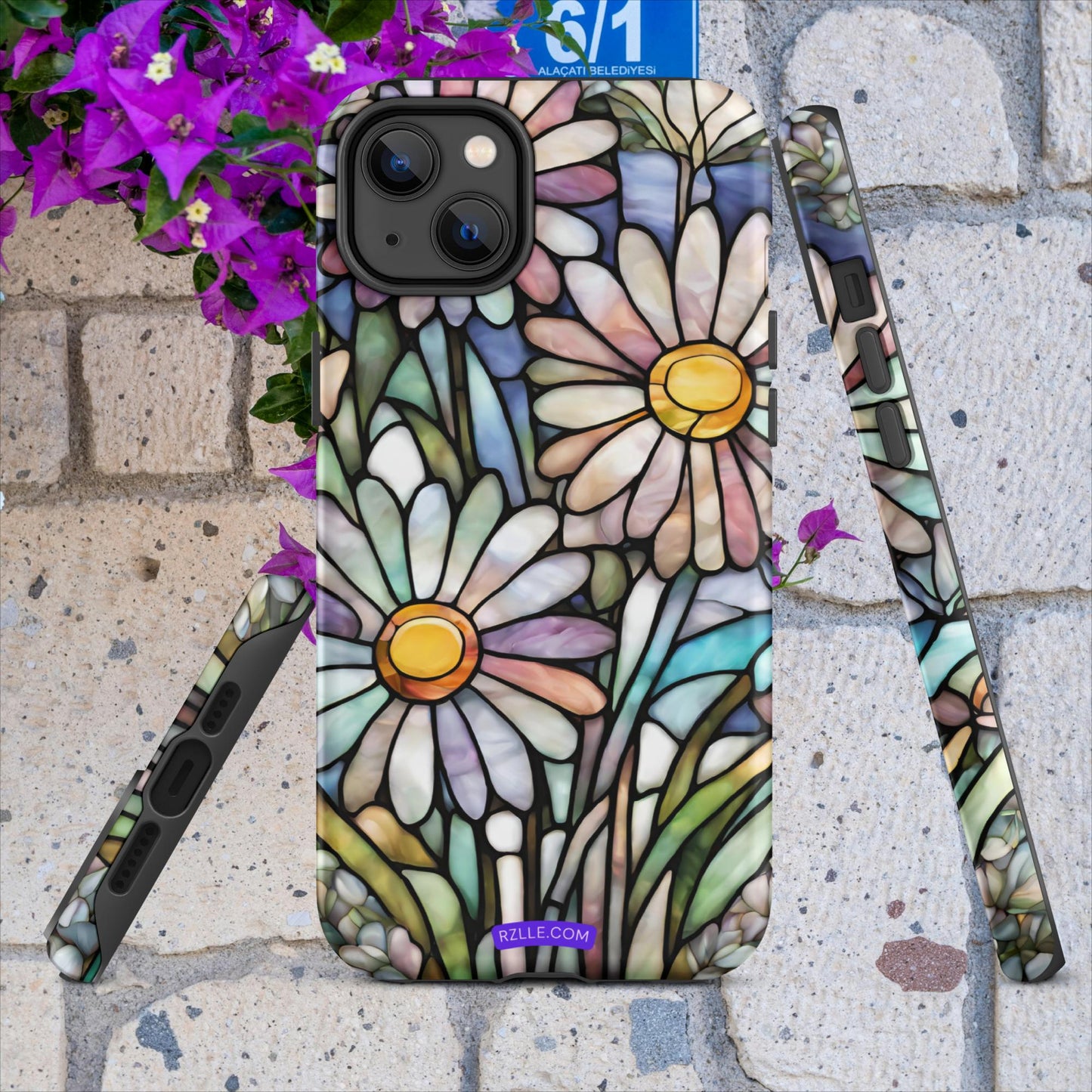 Daisy Flowers Stained Glass Tough Case for iPhone®