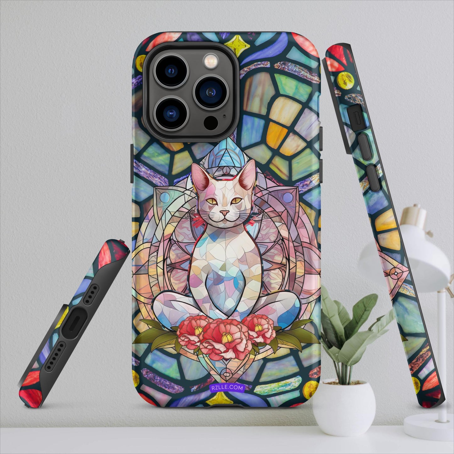 Stained Glass Zen Cat Tough Case for iPhone®