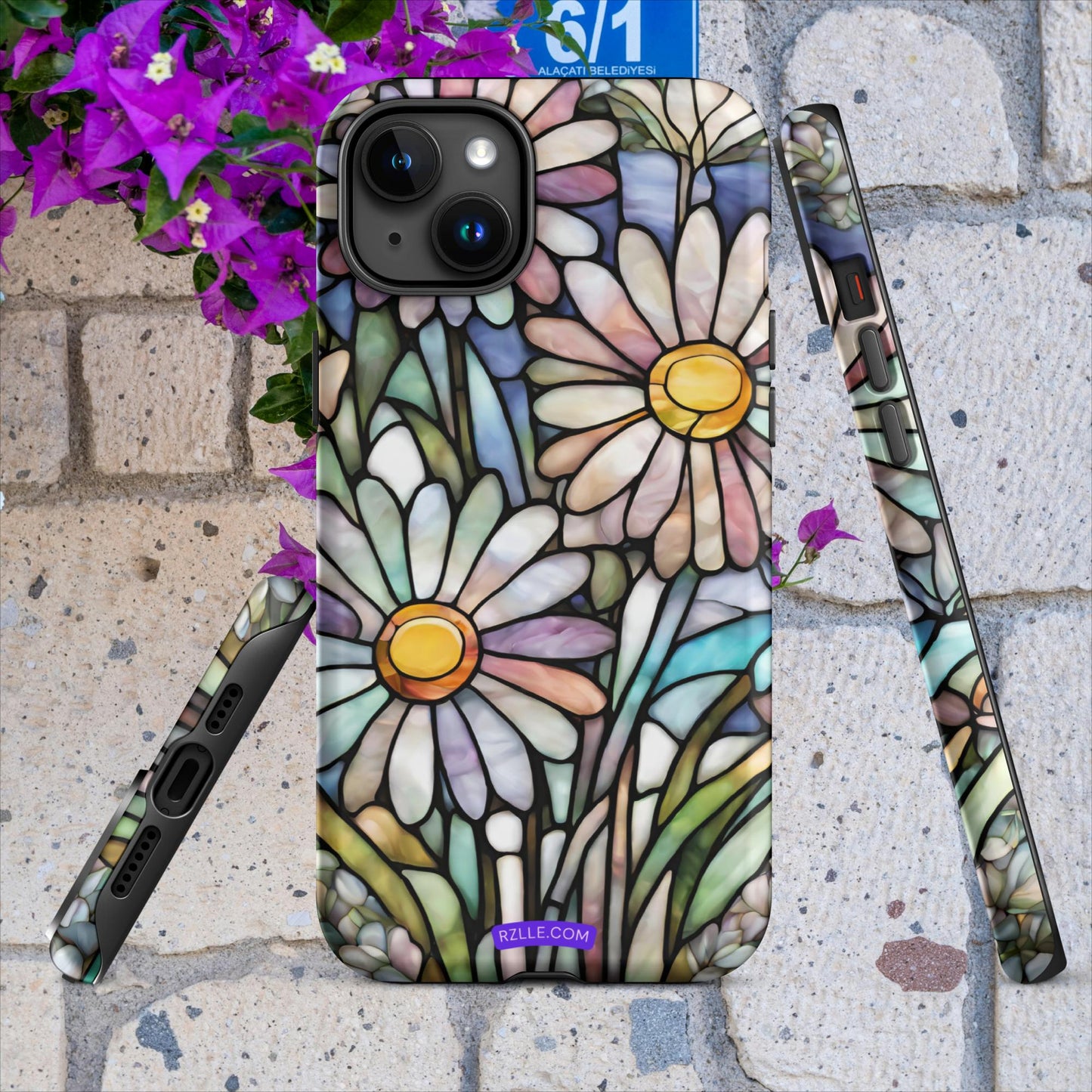 Daisy Flowers Stained Glass Tough Case for iPhone®