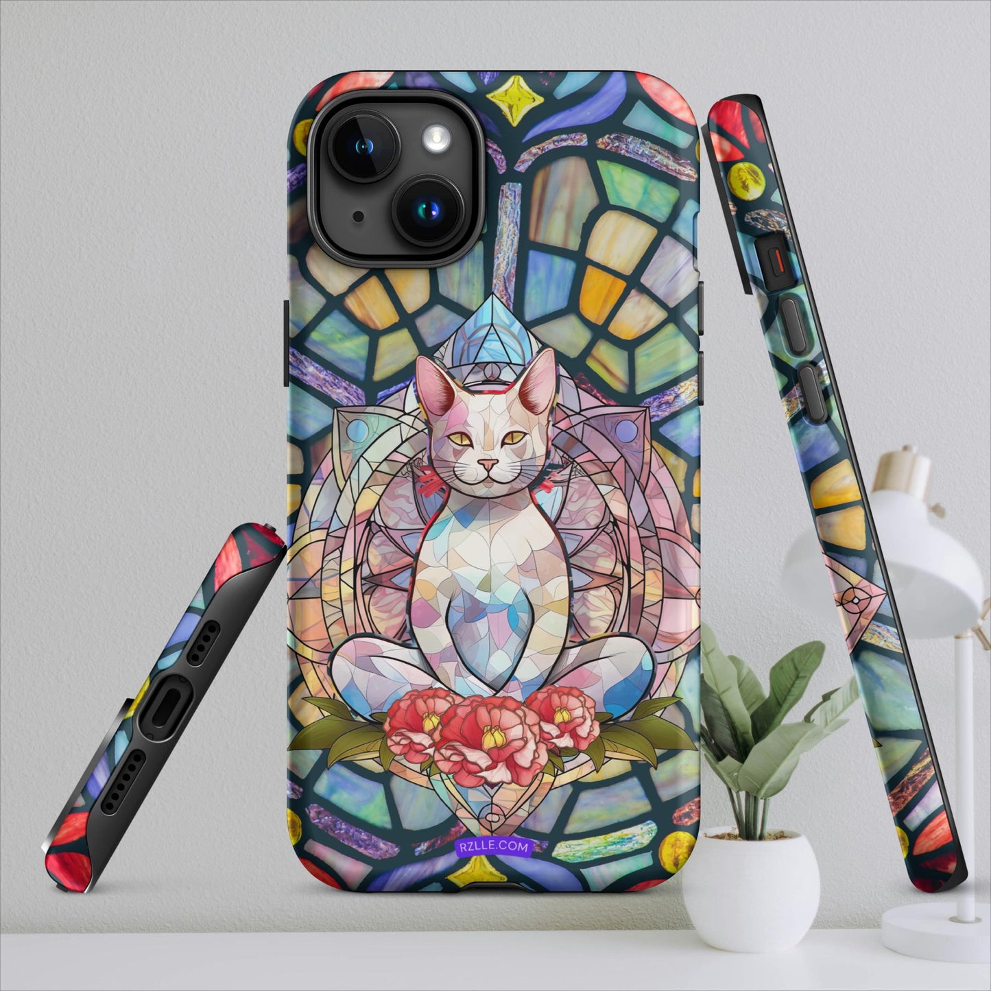 Stained Glass Zen Cat Tough Case for iPhone®