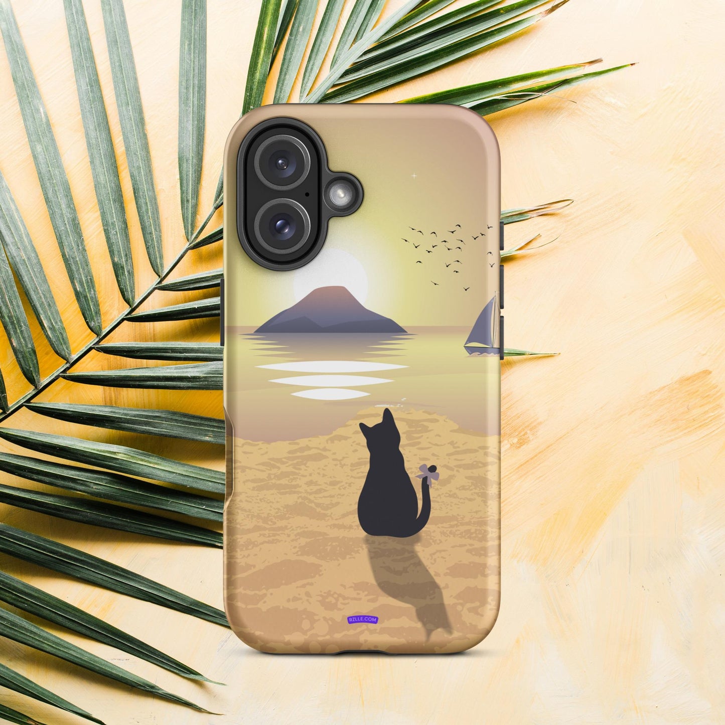 Cat & Sunset Tough Phone Case for iPhone® 15, iPhone 14, iPhone 13, iPhone 12, iPhone 11, Gift For iPhone Owners