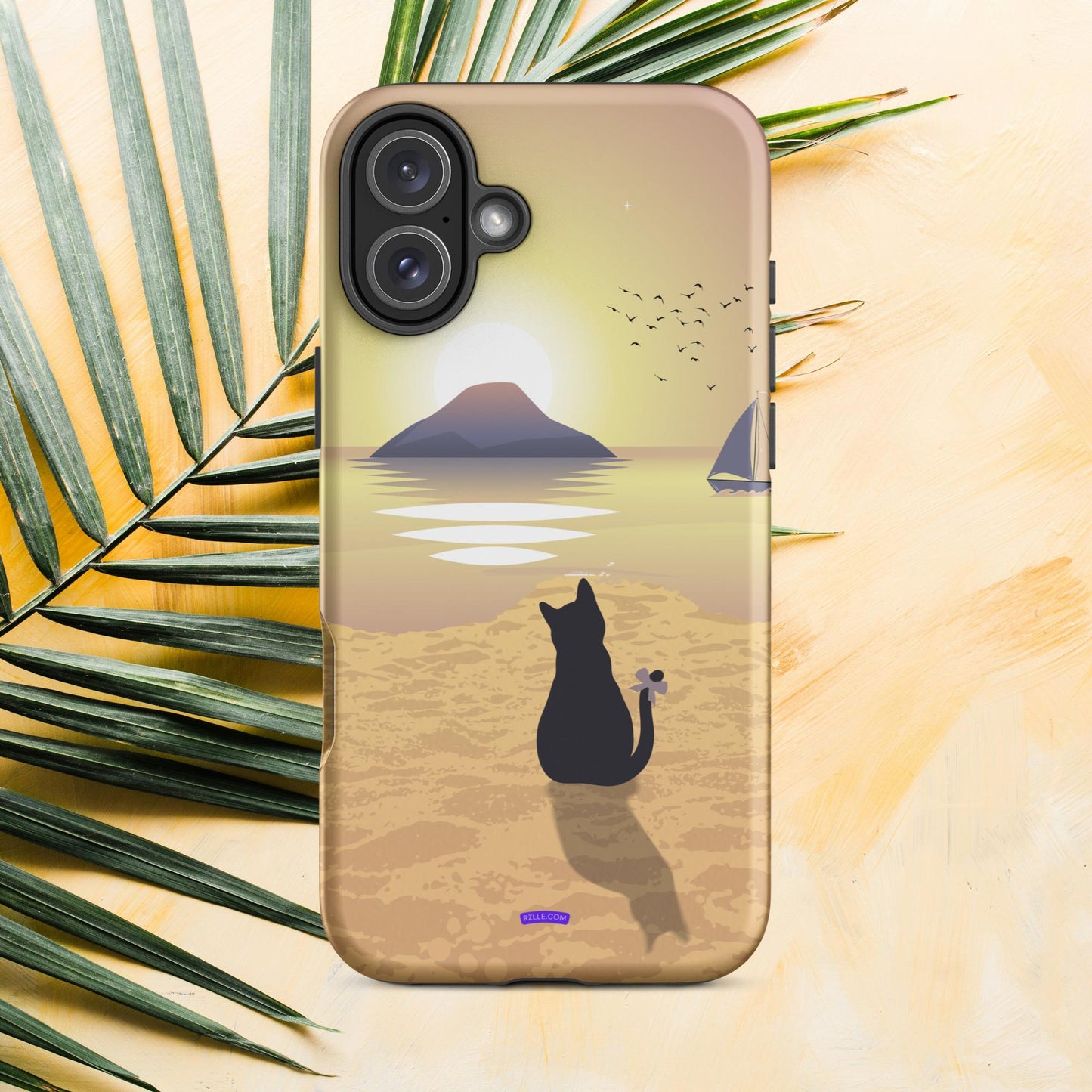 Cat & Sunset Tough Phone Case for iPhone® 15, iPhone 14, iPhone 13, iPhone 12, iPhone 11, Gift For iPhone Owners