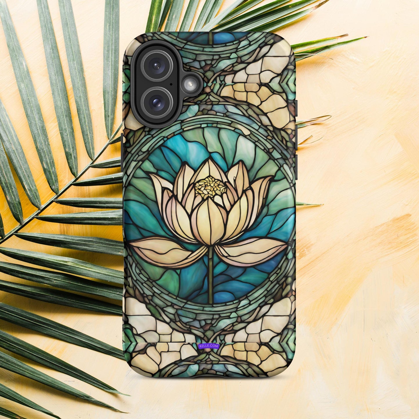 Lotus Stained Glass Tough Phone Case for iPhone® 15, iPhone 14, iPhone 13, iPhone 12, iPhone 11, Gift For iPhone Owners