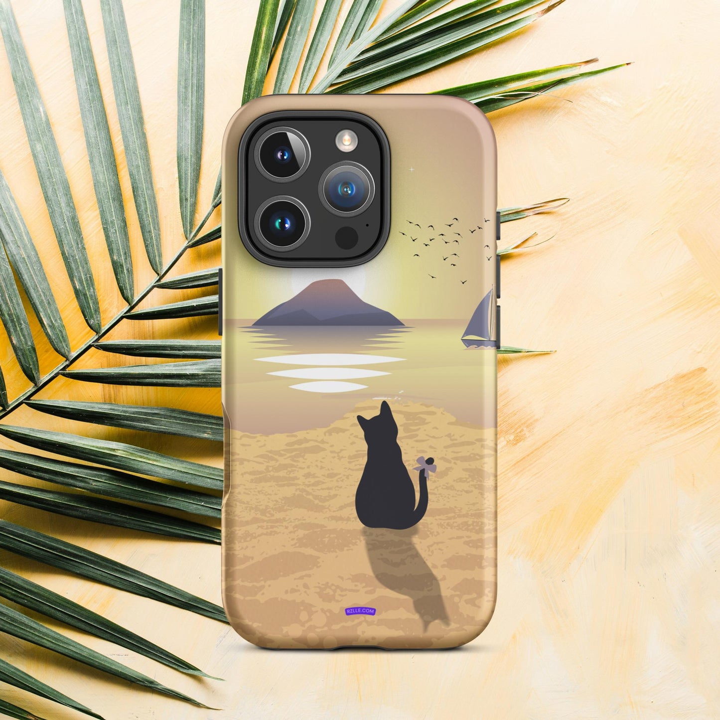 Cat & Sunset Tough Phone Case for iPhone® 15, iPhone 14, iPhone 13, iPhone 12, iPhone 11, Gift For iPhone Owners