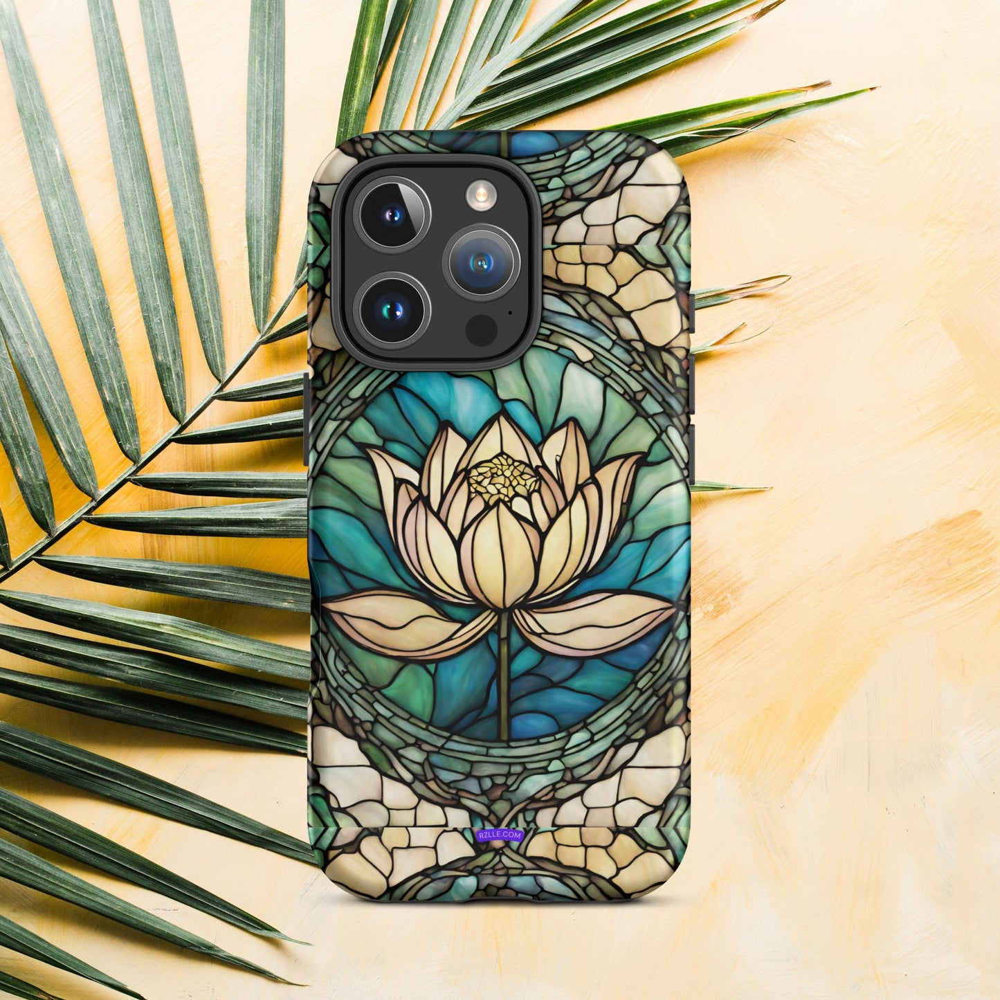 Lotus Stained Glass Tough Phone Case for iPhone® 15, iPhone 14, iPhone 13, iPhone 12, iPhone 11, Gift For iPhone Owners