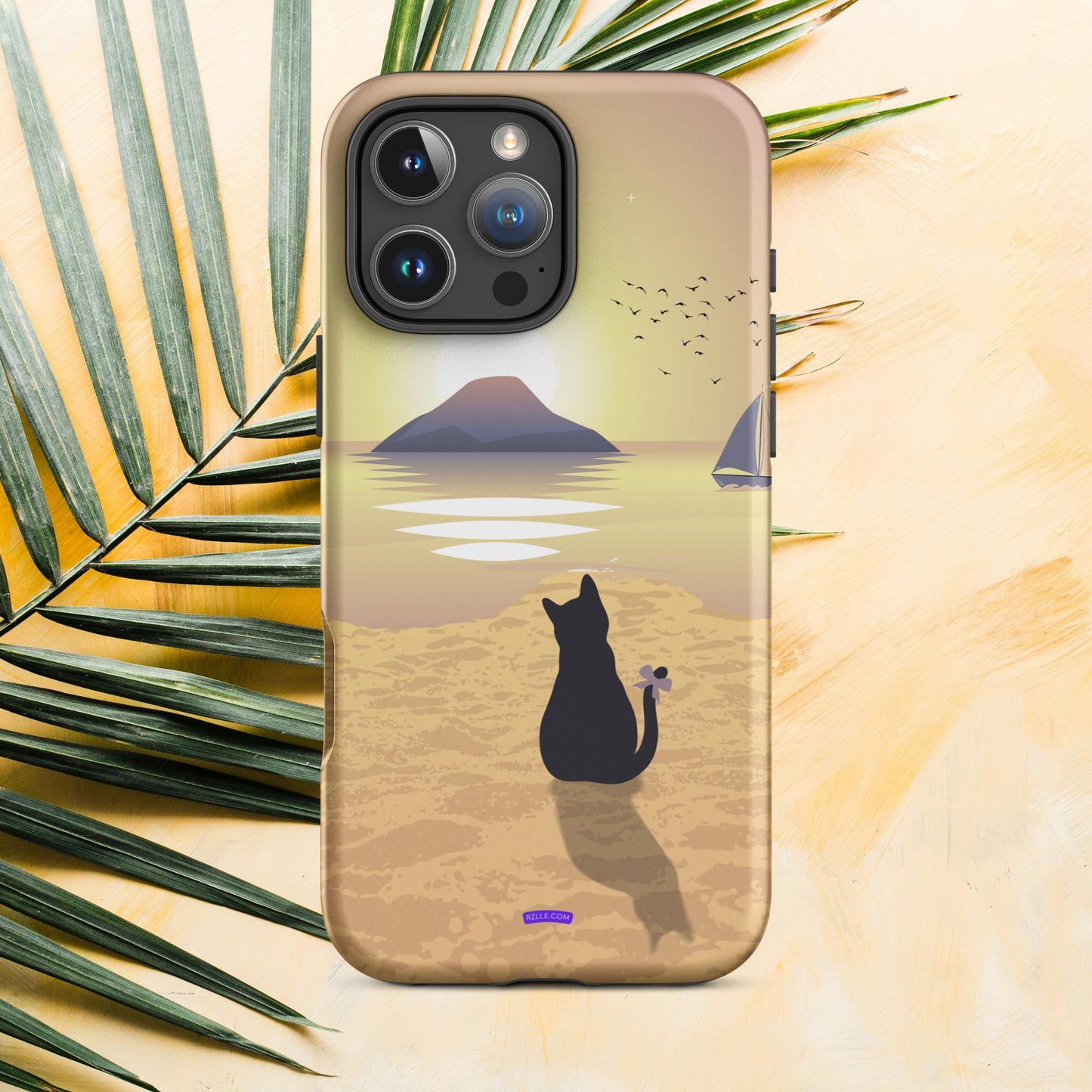 Cat & Sunset Tough Phone Case for iPhone® 15, iPhone 14, iPhone 13, iPhone 12, iPhone 11, Gift For iPhone Owners