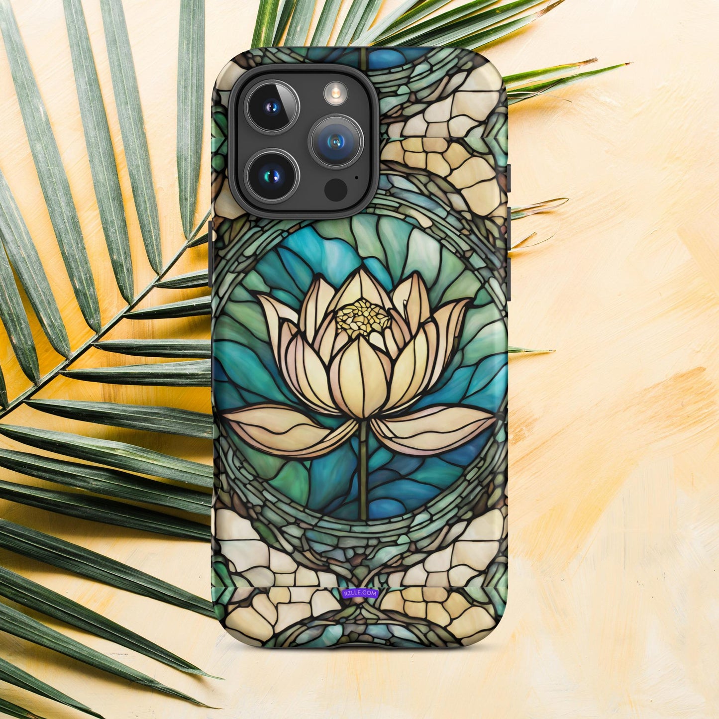 Lotus Stained Glass Tough Phone Case for iPhone® 15, iPhone 14, iPhone 13, iPhone 12, iPhone 11, Gift For iPhone Owners