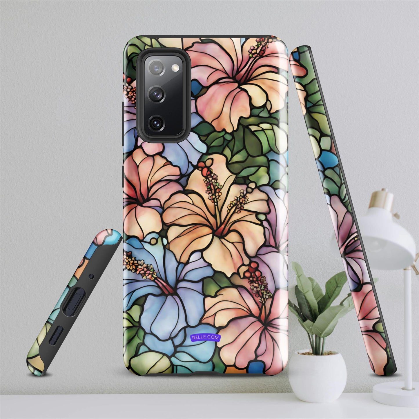 Stained Glass Hibiscus Flowers Tough case for Samsung®