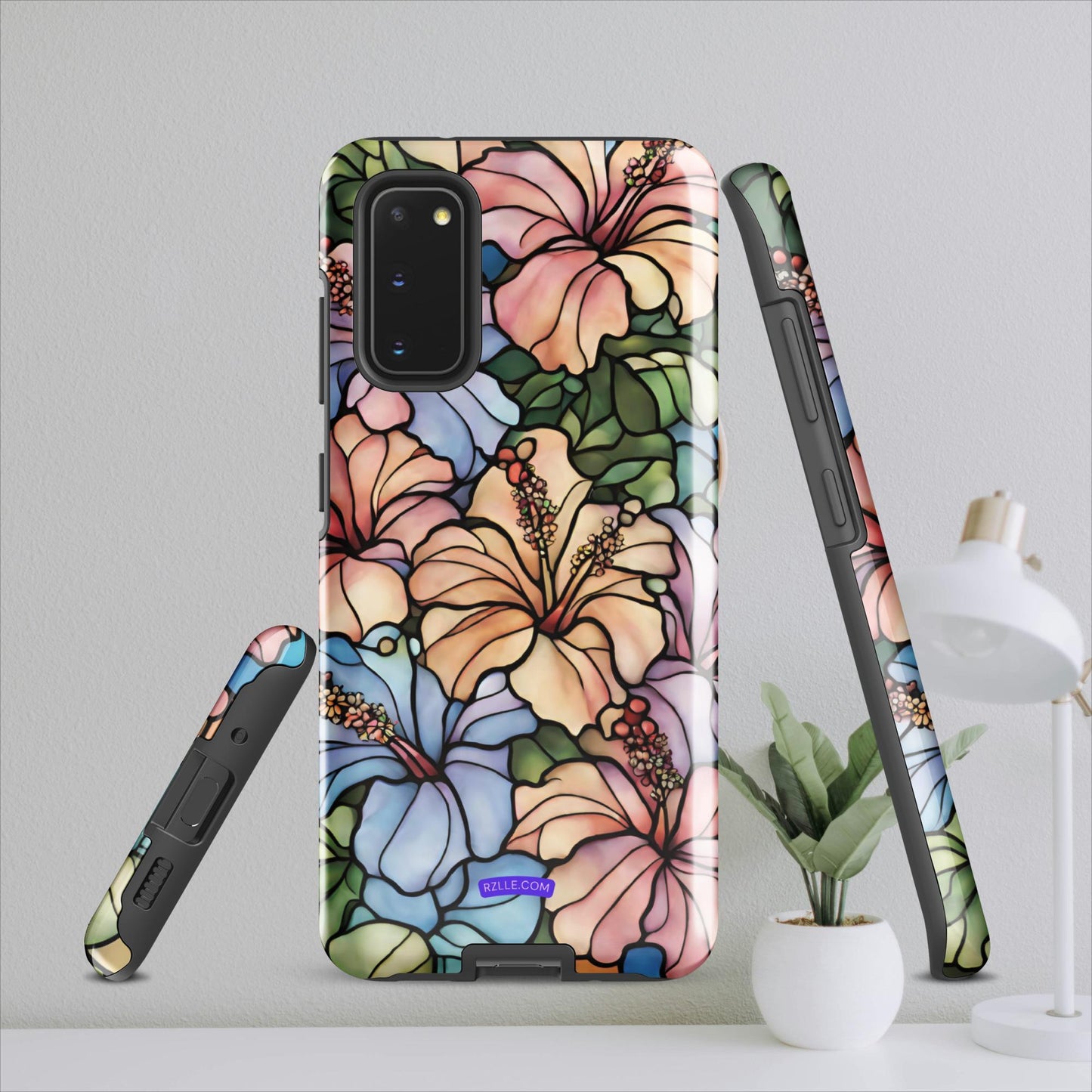 Stained Glass Hibiscus Flowers Tough case for Samsung®