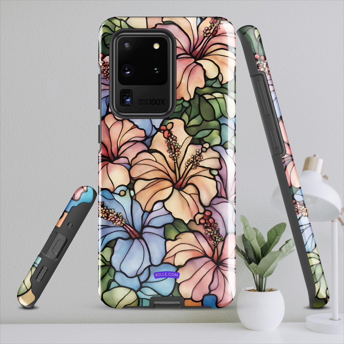 Stained Glass Hibiscus Flowers Tough case for Samsung®