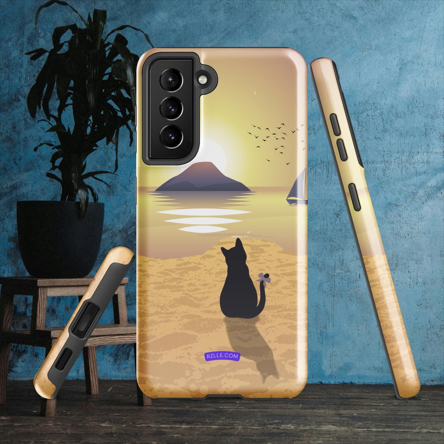 Cat Looking At Sunset Samsung® Galaxy Tough Phone Case