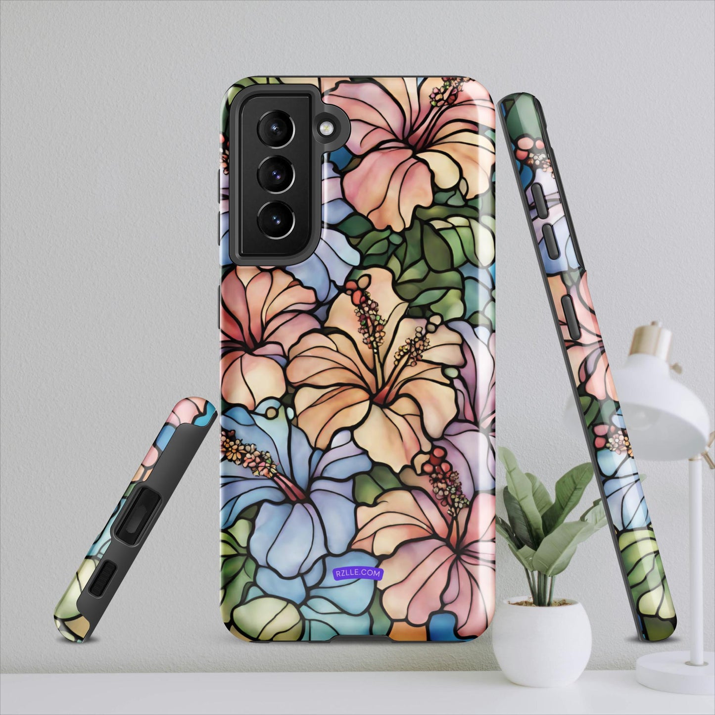 Stained Glass Hibiscus Flowers Tough case for Samsung®