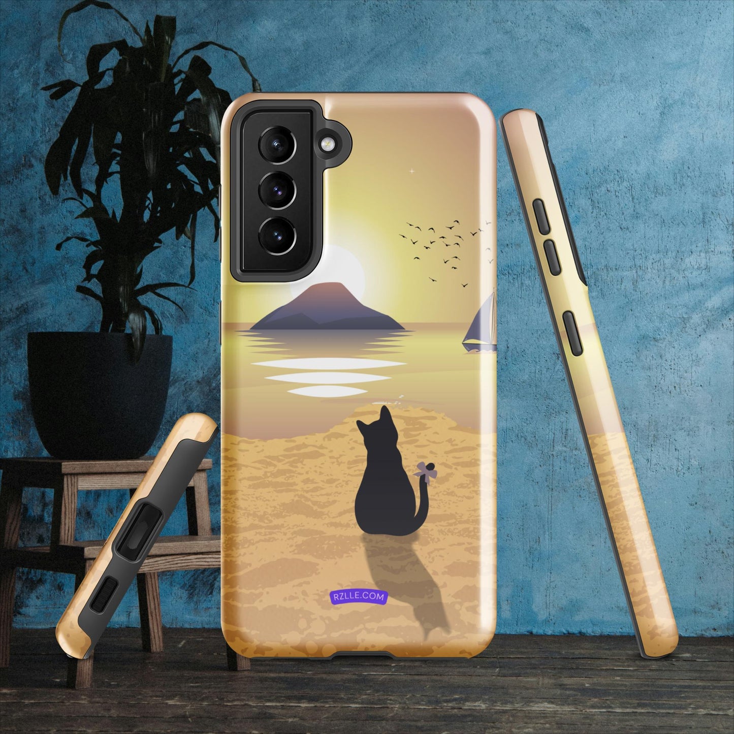 Cat Looking At Sunset Samsung® Galaxy Tough Phone Case