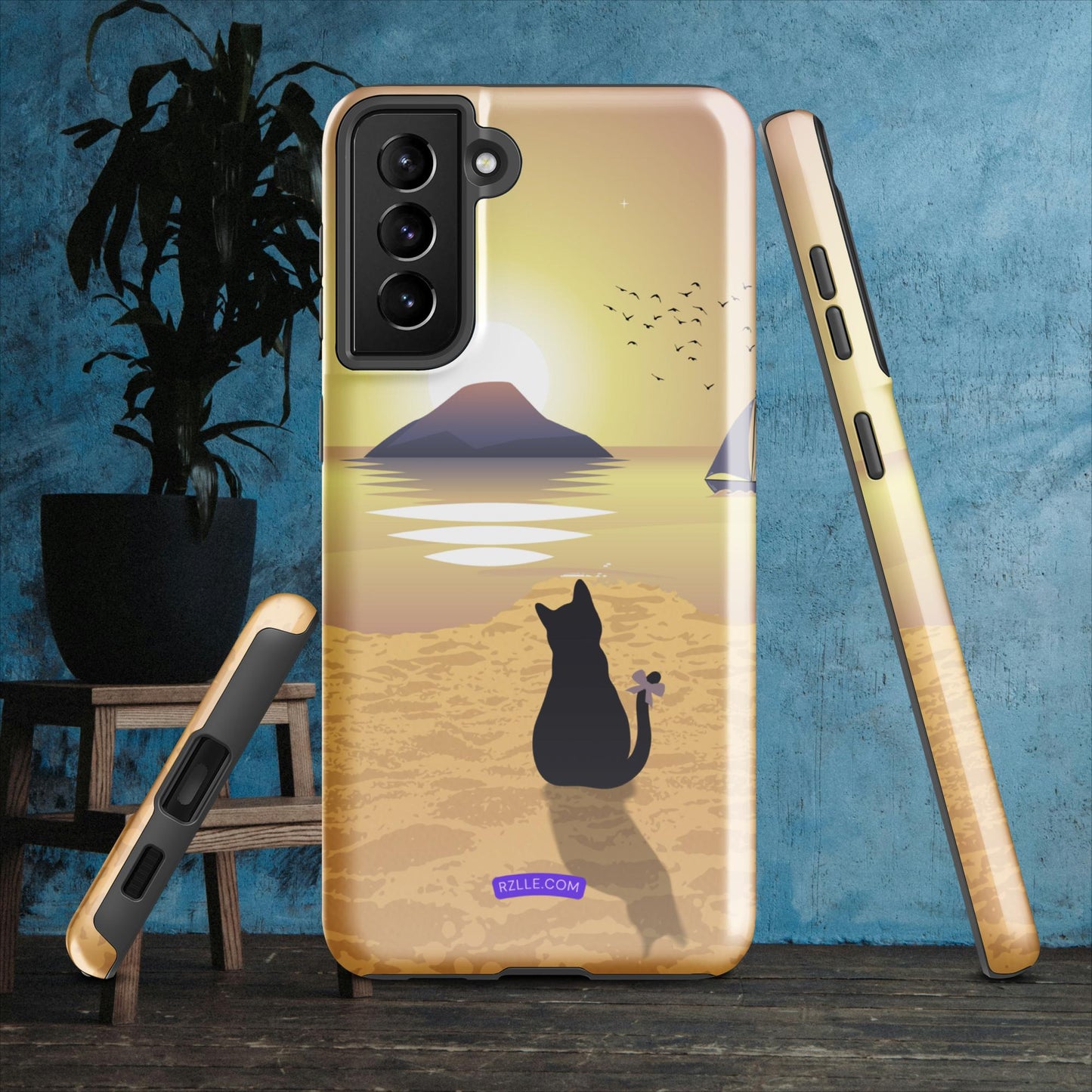 Cat Looking At Sunset Samsung® Galaxy Tough Phone Case