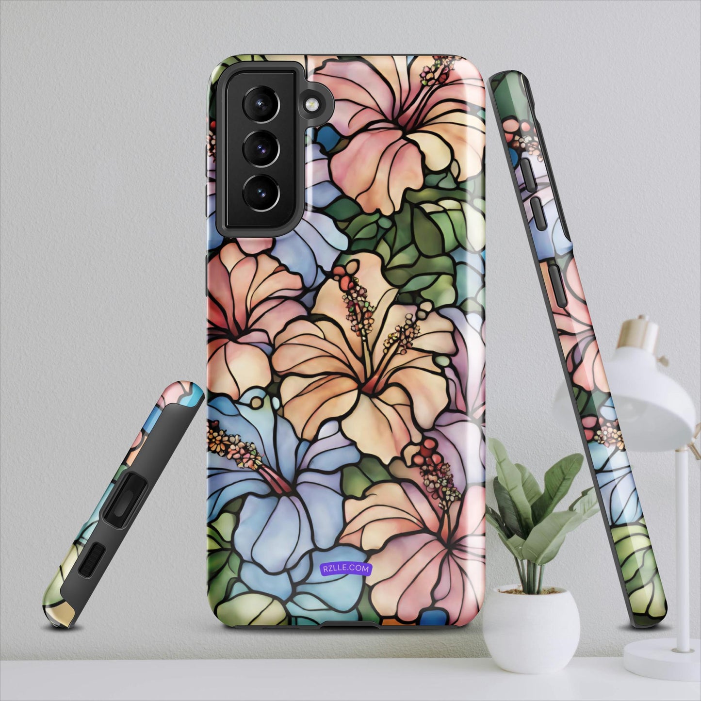 Stained Glass Hibiscus Flowers Tough case for Samsung®