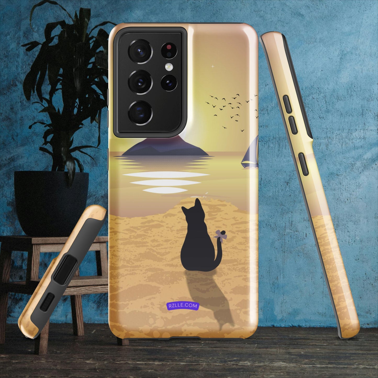 Cat Looking At Sunset Samsung® Galaxy Tough Phone Case