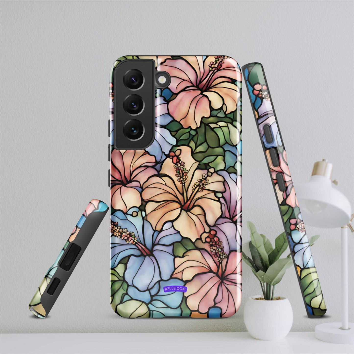 Stained Glass Hibiscus Flowers Tough case for Samsung®