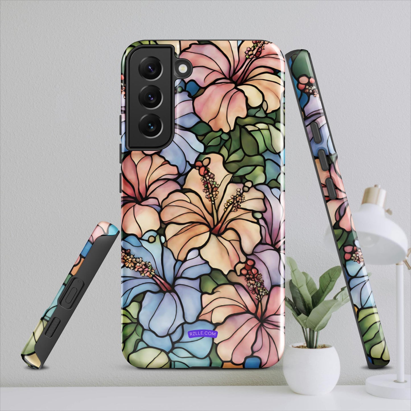 Stained Glass Hibiscus Flowers Tough case for Samsung®