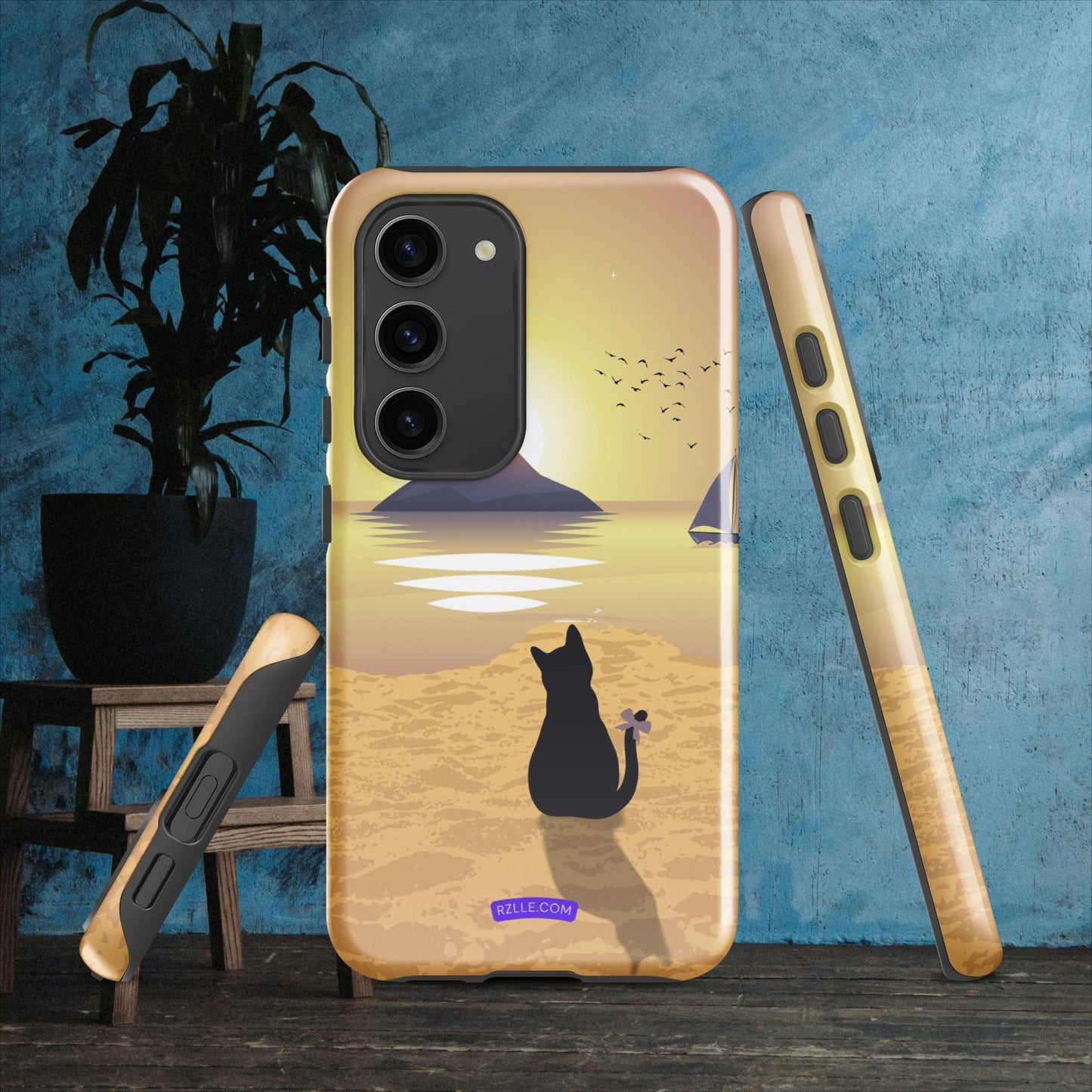 Cat Looking At Sunset Samsung® Galaxy Tough Phone Case