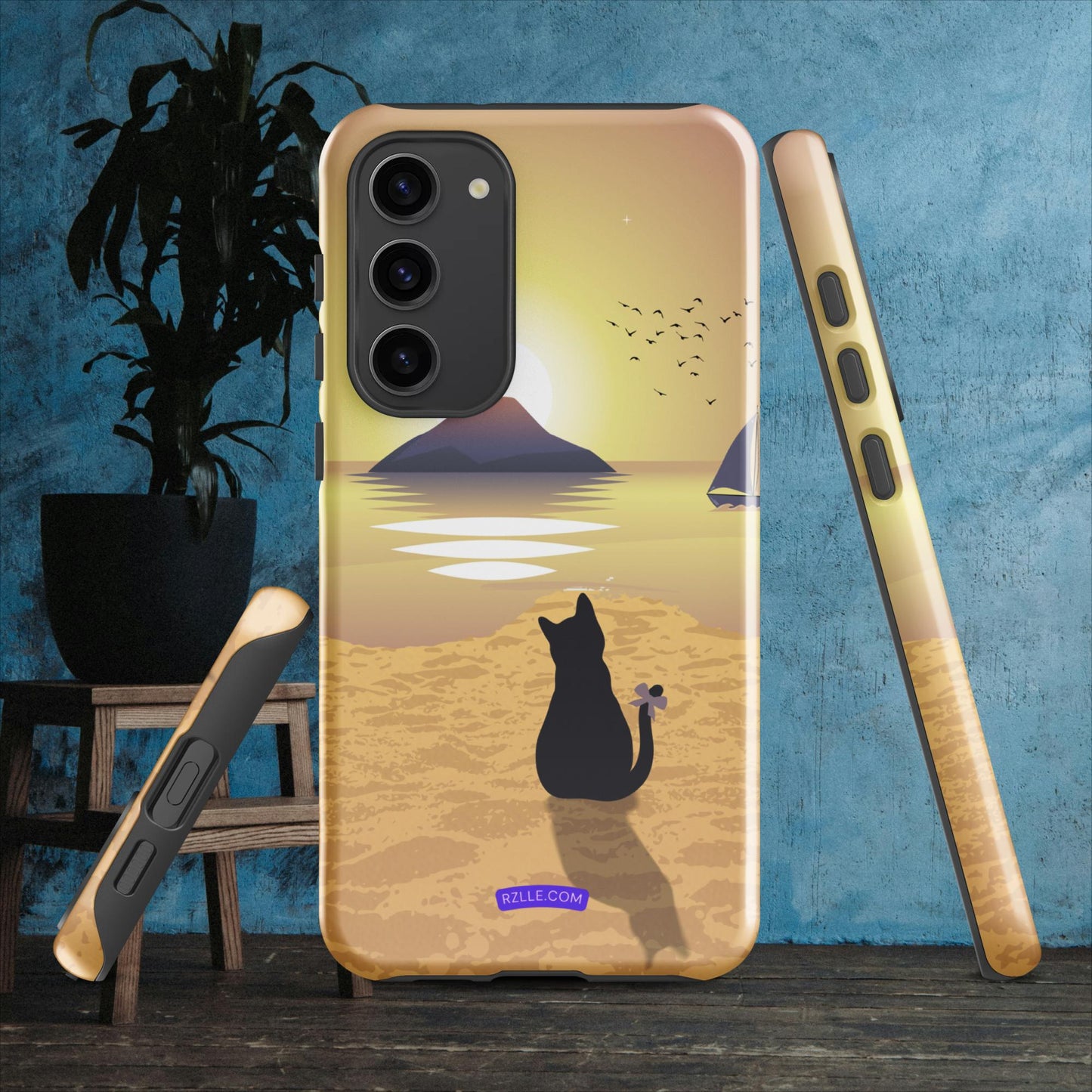 Cat Looking At Sunset Samsung® Galaxy Tough Phone Case