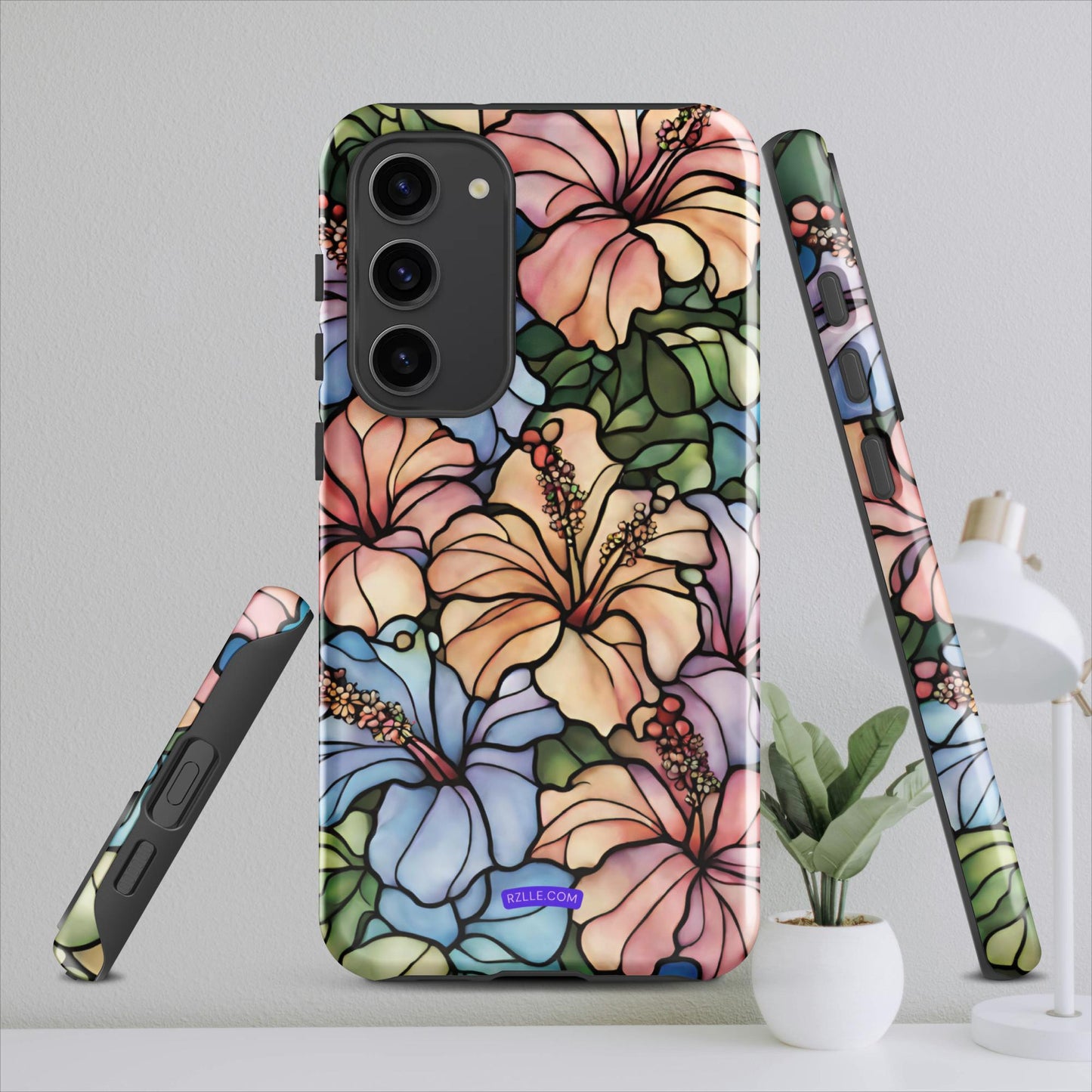 Stained Glass Hibiscus Flowers Tough case for Samsung®