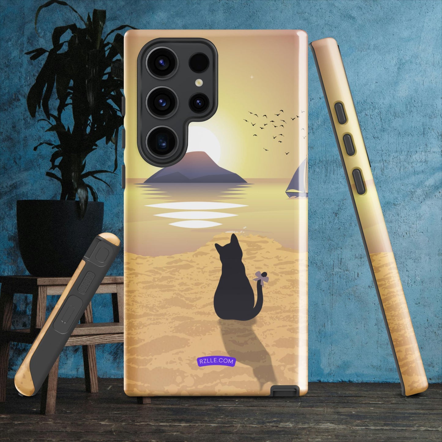 Cat Looking At Sunset Samsung® Galaxy Tough Phone Case