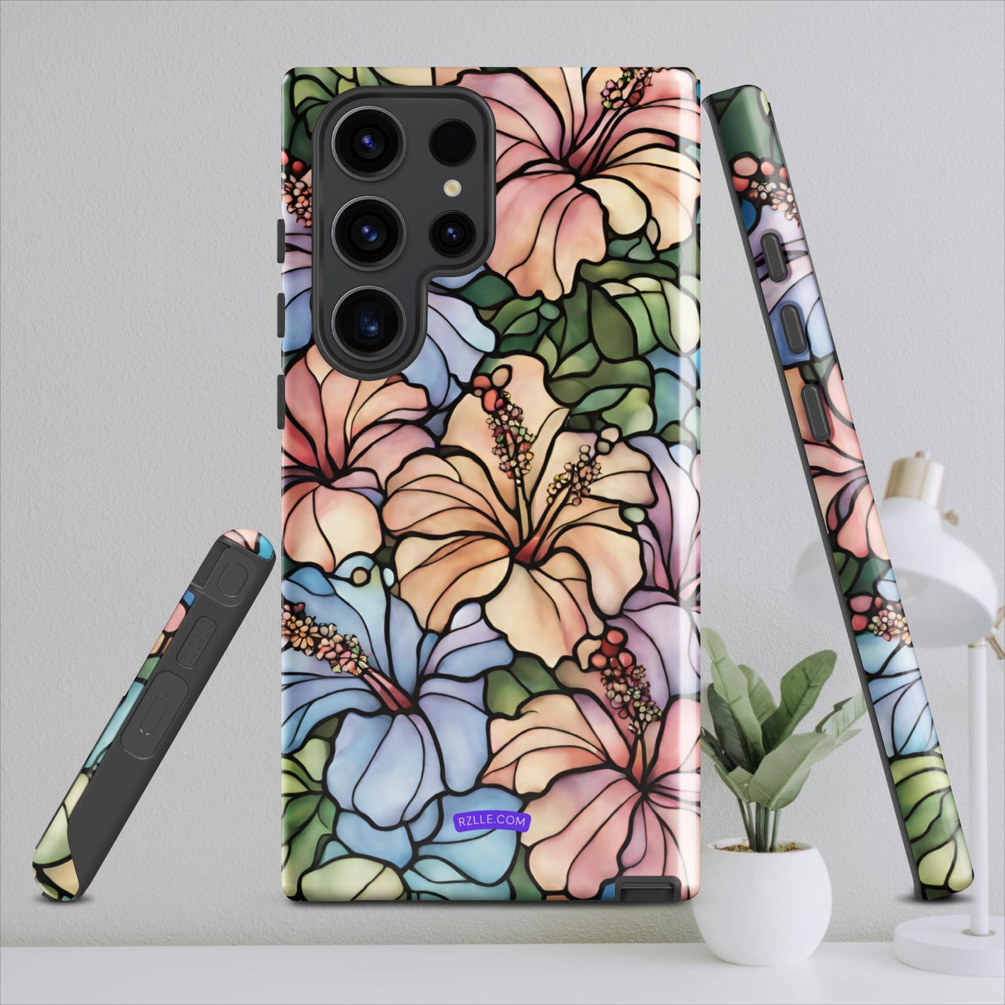 Stained Glass Hibiscus Flowers Tough case for Samsung®