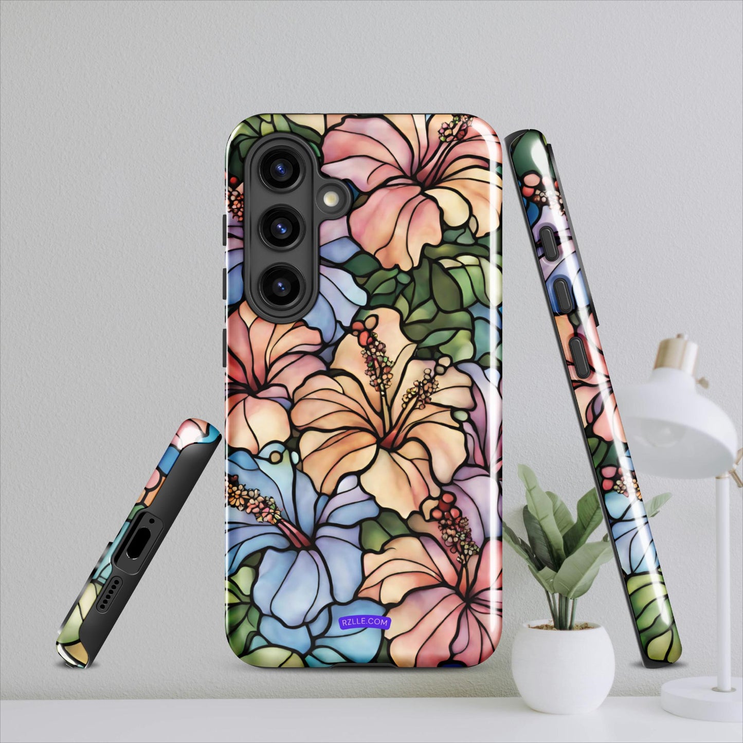 Stained Glass Hibiscus Flowers Tough case for Samsung®