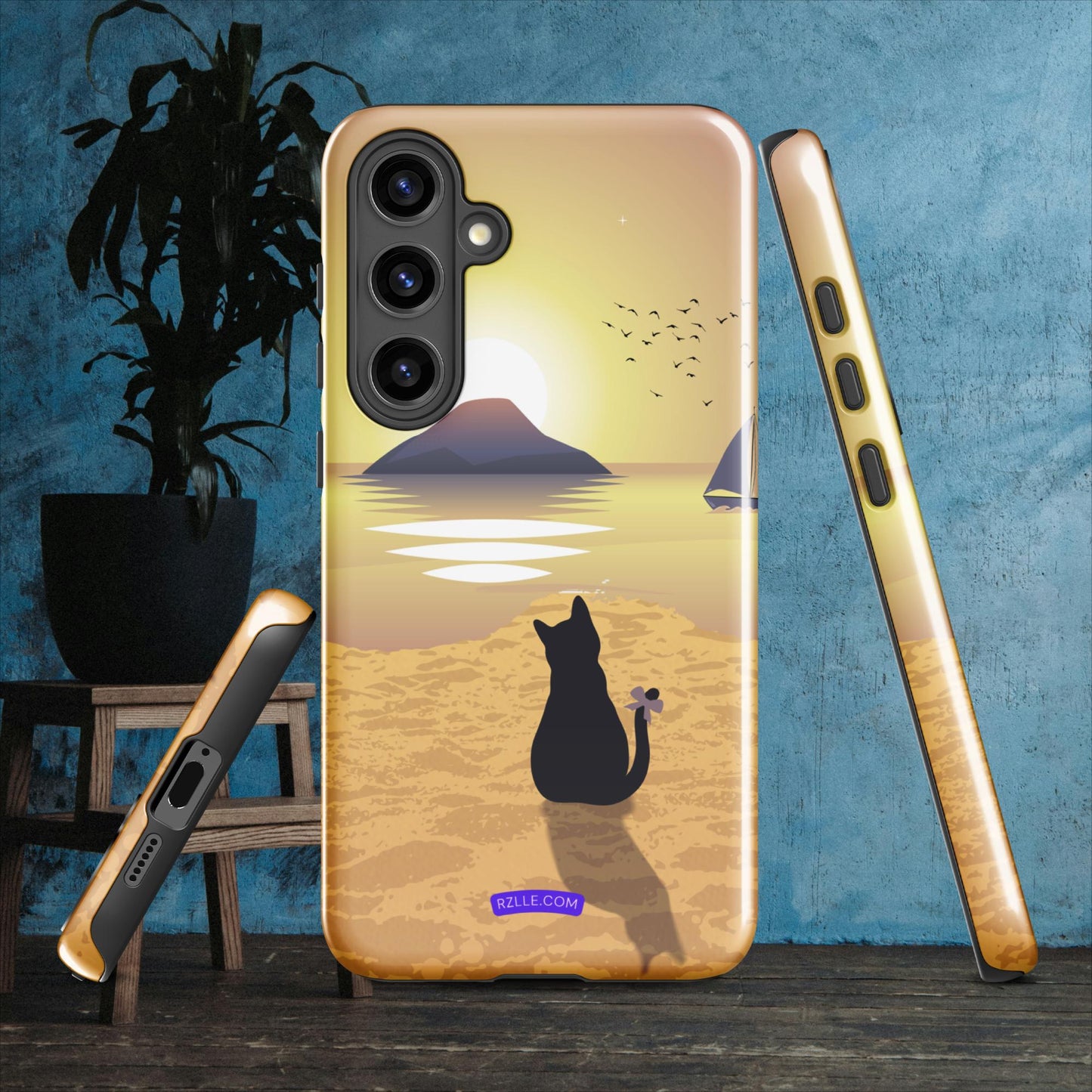 Cat Looking At Sunset Samsung® Galaxy Tough Phone Case