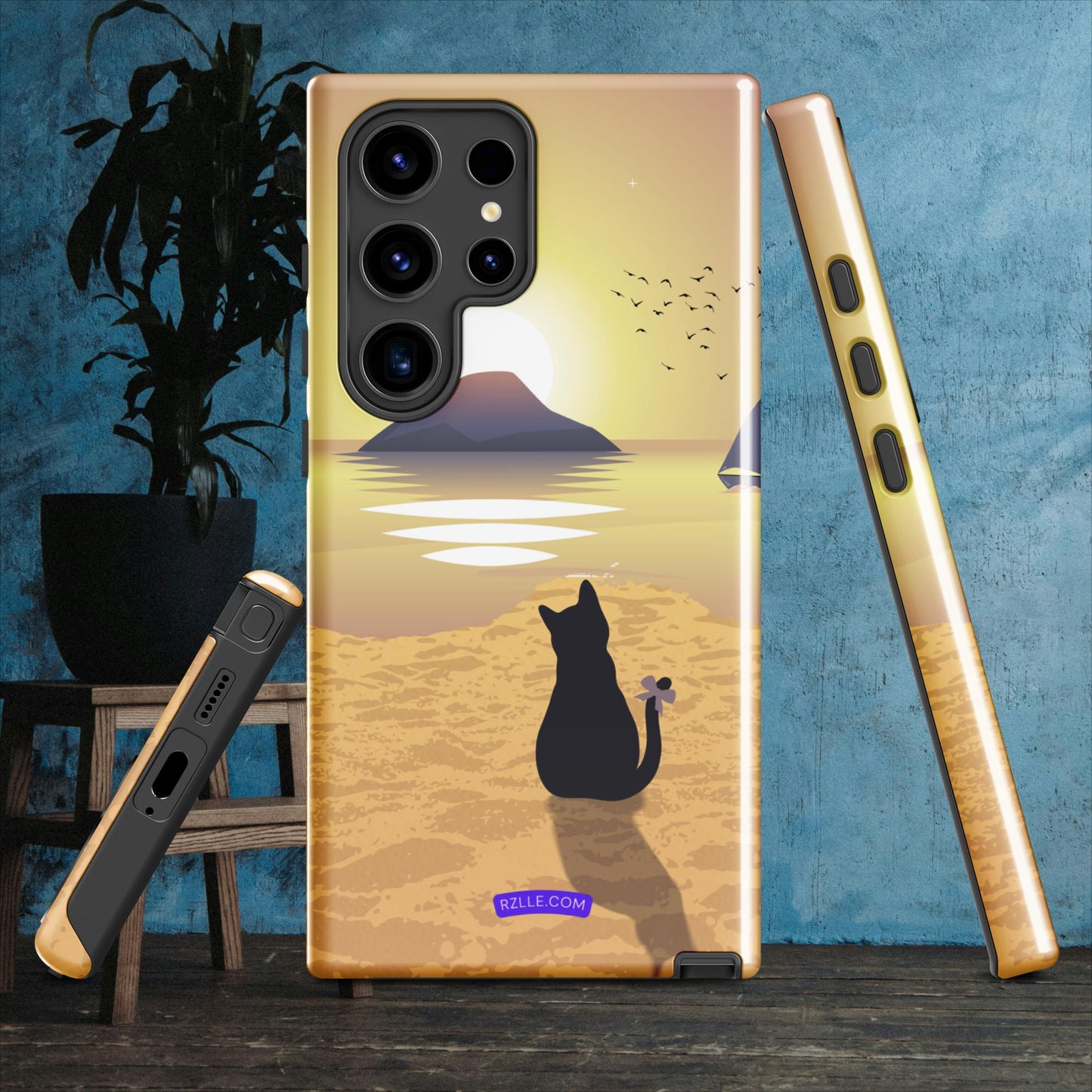 Cat Looking At Sunset Samsung® Galaxy Tough Phone Case