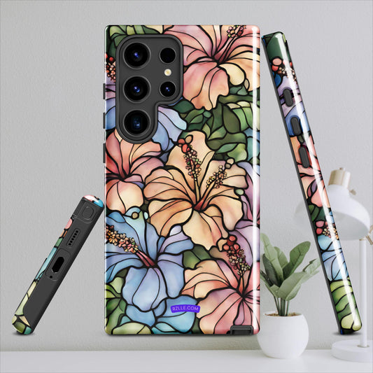 Stained Glass Hibiscus Flowers Tough case for Samsung®