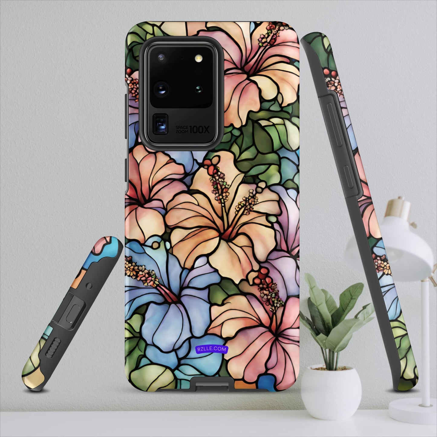 Stained Glass Hibiscus Flowers Tough case for Samsung®