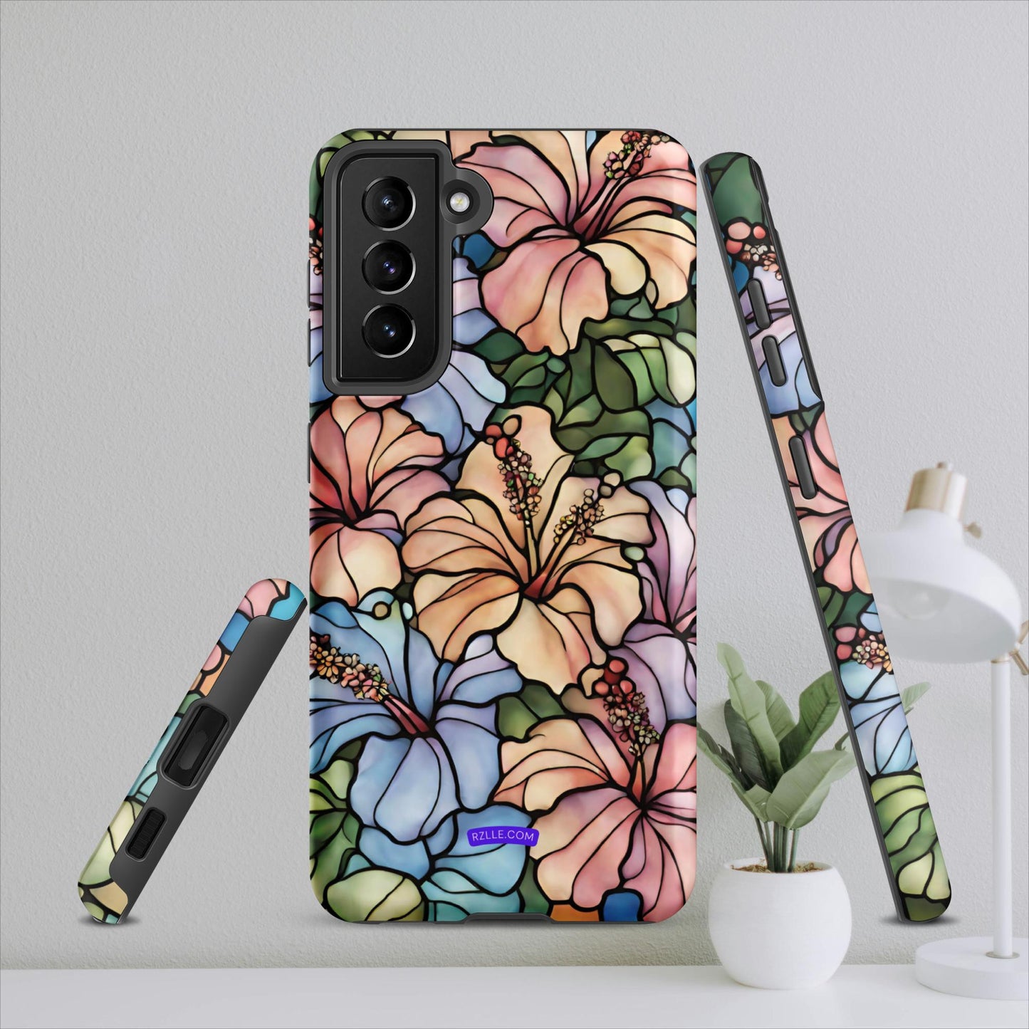 Stained Glass Hibiscus Flowers Tough case for Samsung®