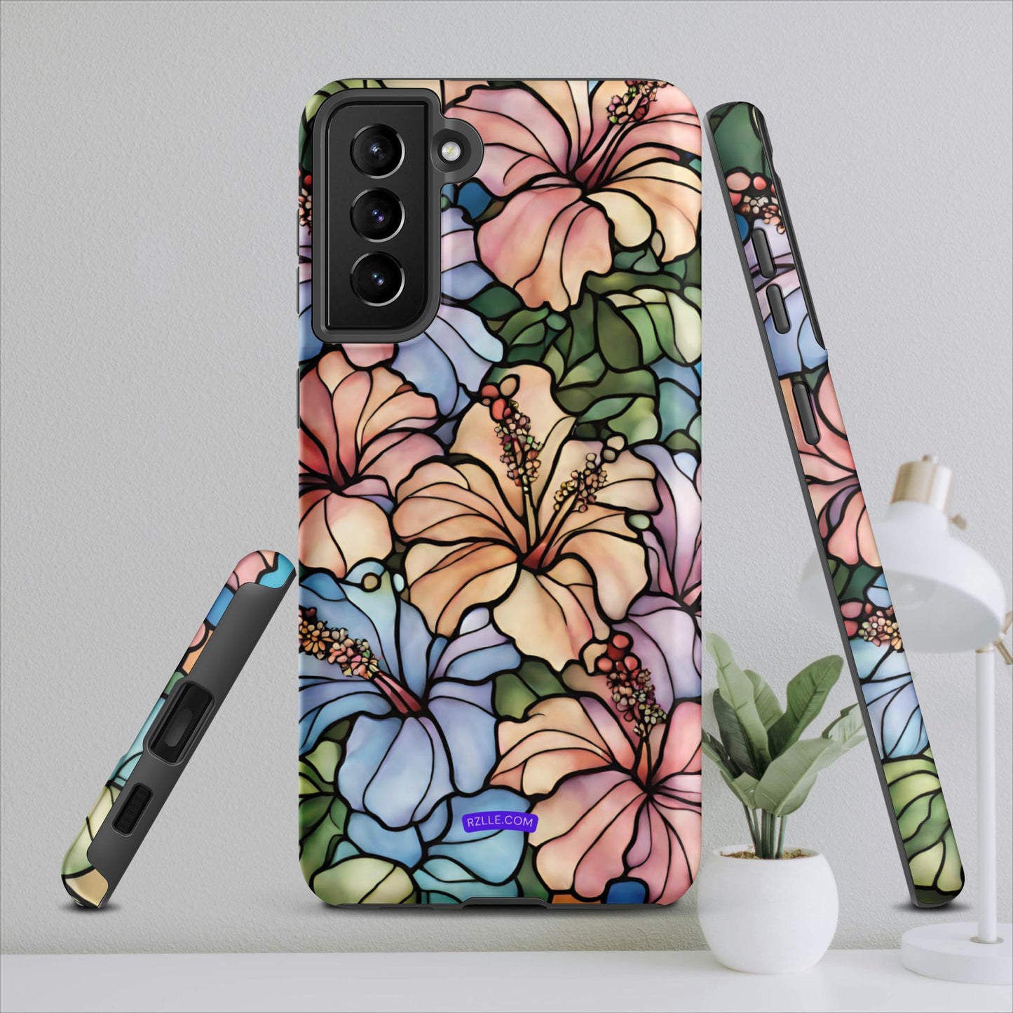 Stained Glass Hibiscus Flowers Tough case for Samsung®