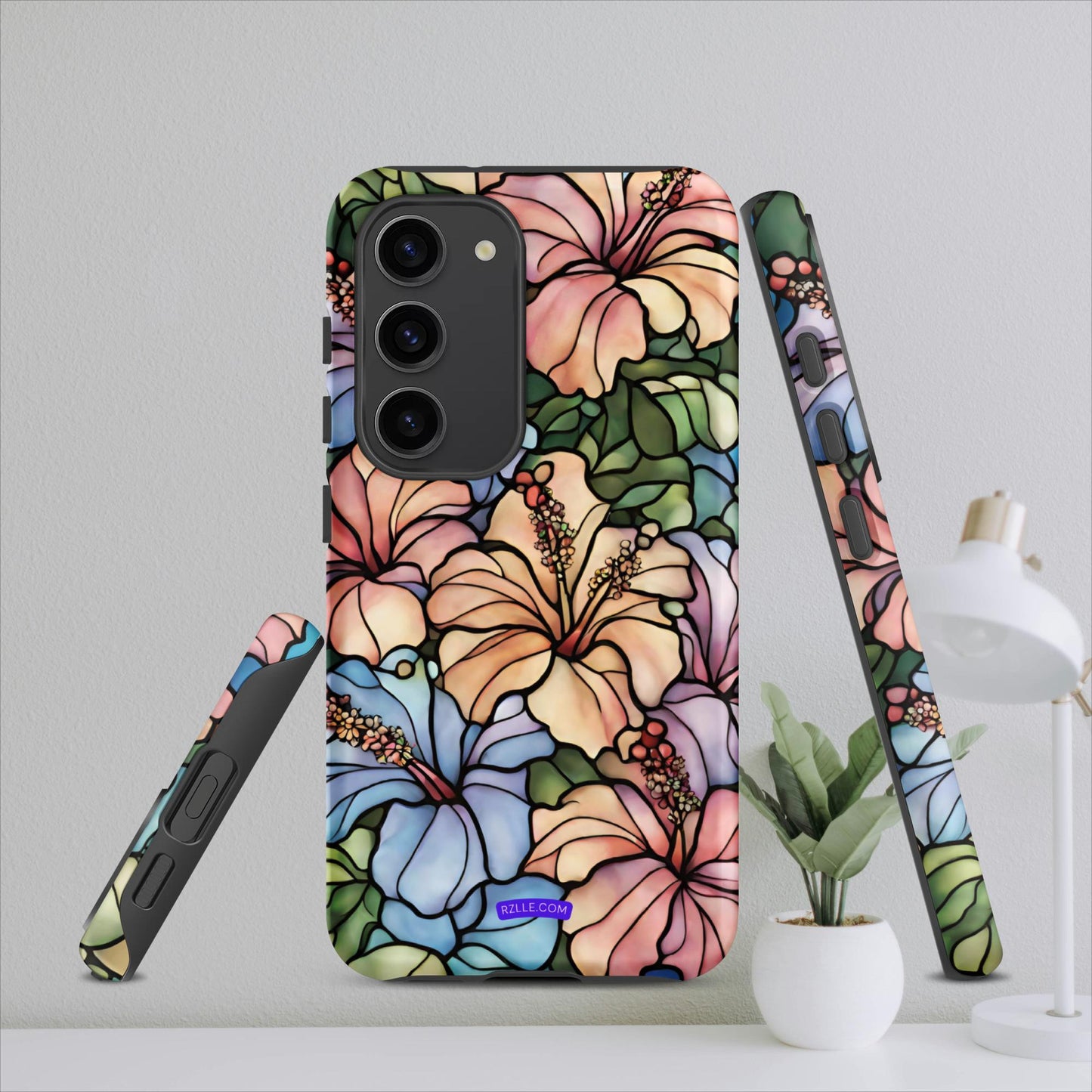 Stained Glass Hibiscus Flowers Tough case for Samsung®