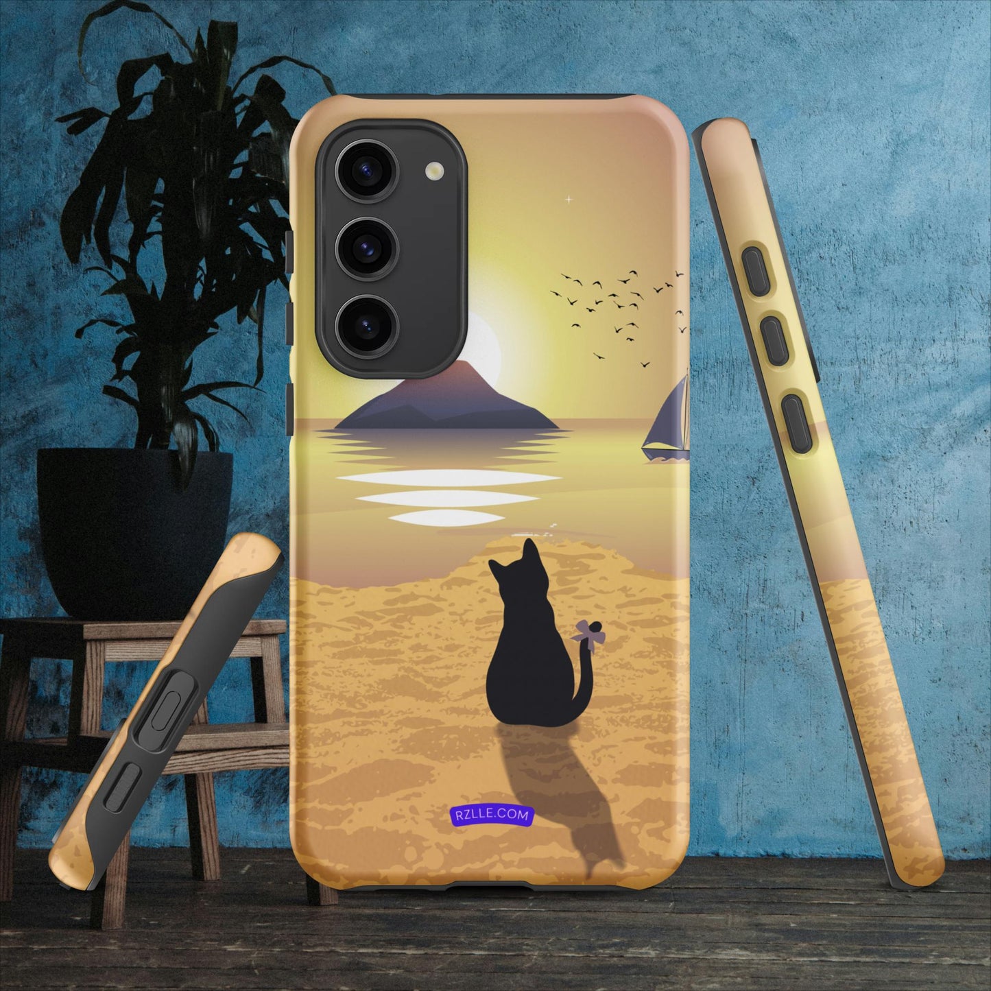 Cat Looking At Sunset Samsung® Galaxy Tough Phone Case