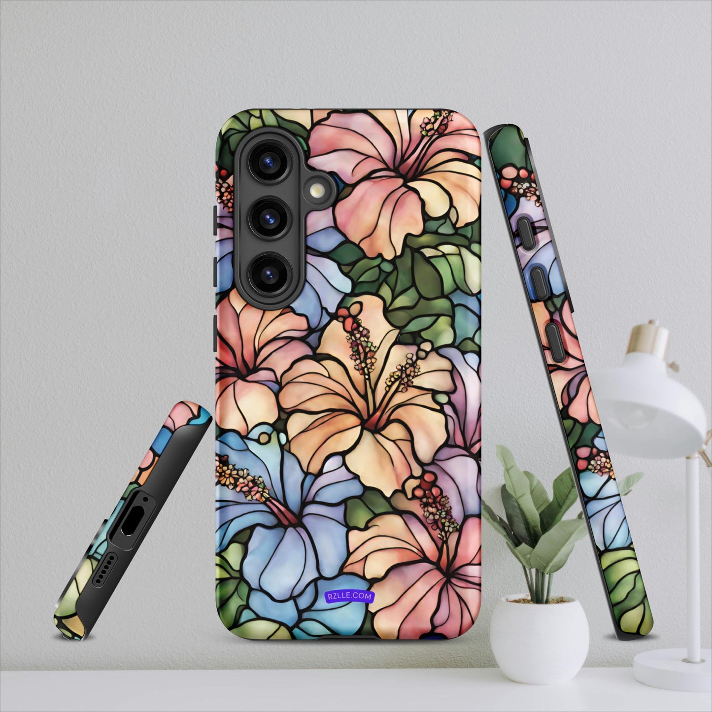 Stained Glass Hibiscus Flowers Tough case for Samsung®