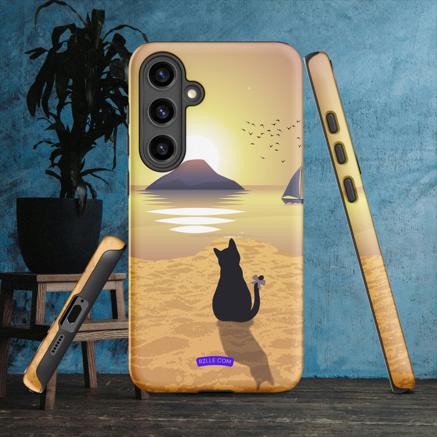 Cat Looking At Sunset Samsung® Galaxy Tough Phone Case