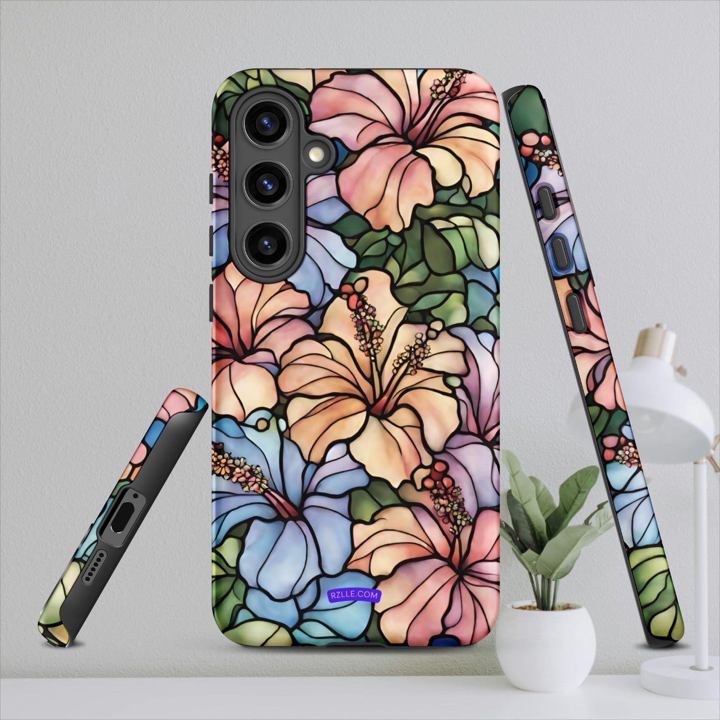 Stained Glass Hibiscus Flowers Tough case for Samsung®