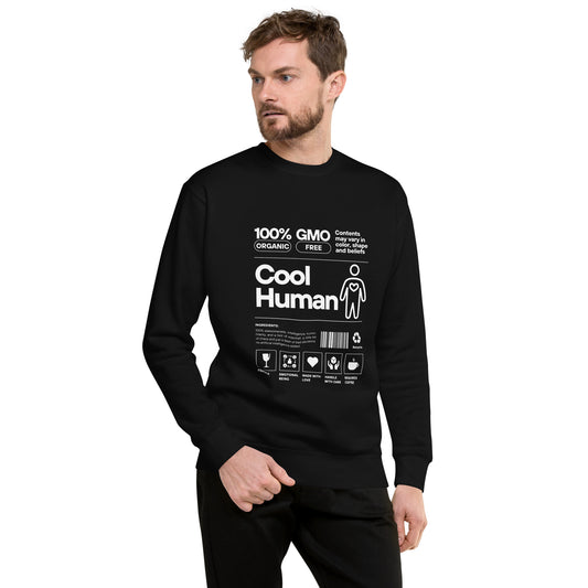 Cool Human 100% Organic Unisex Premium Sweatshirt Dark